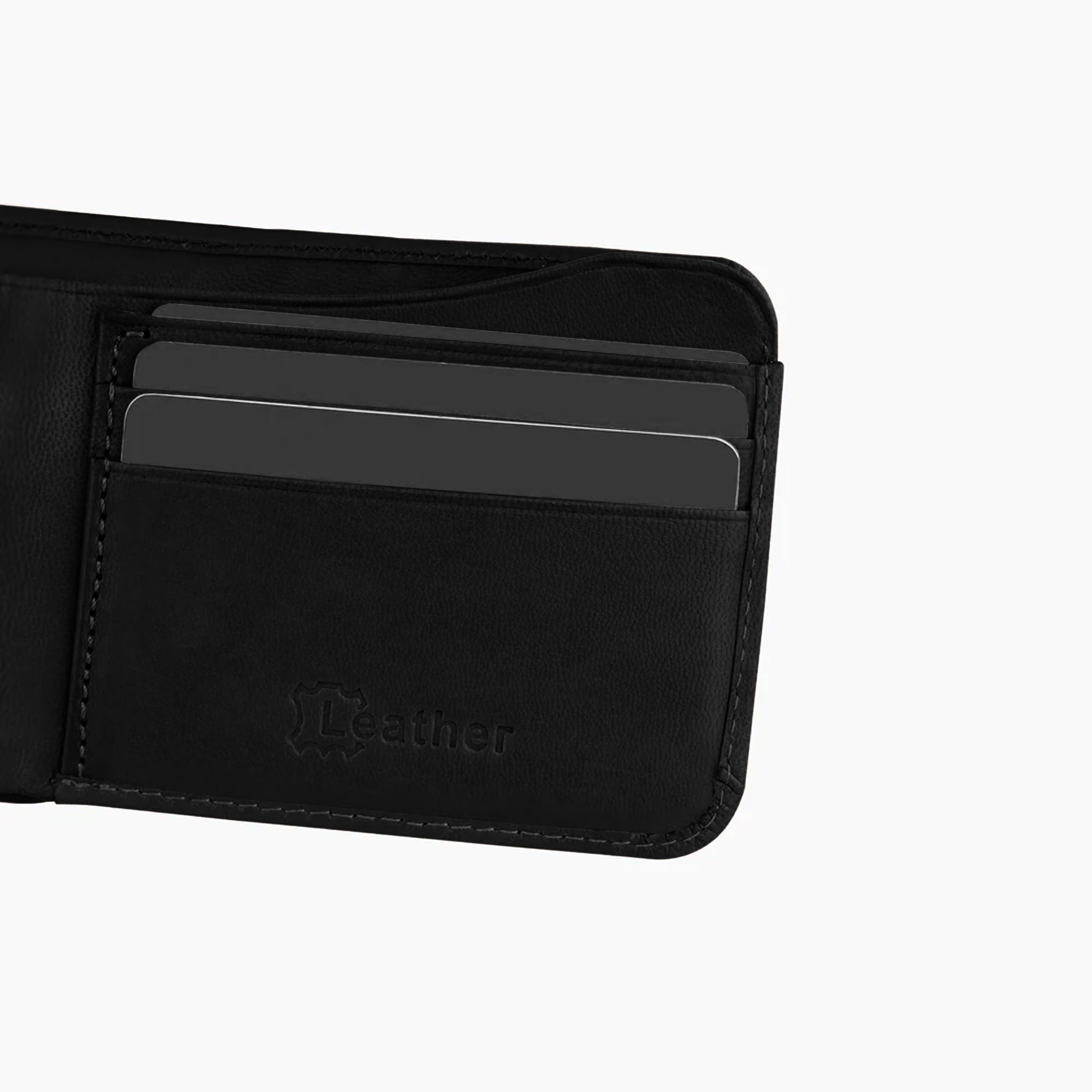Pure Slim RFID Protected Leather Wallet For Men - Black