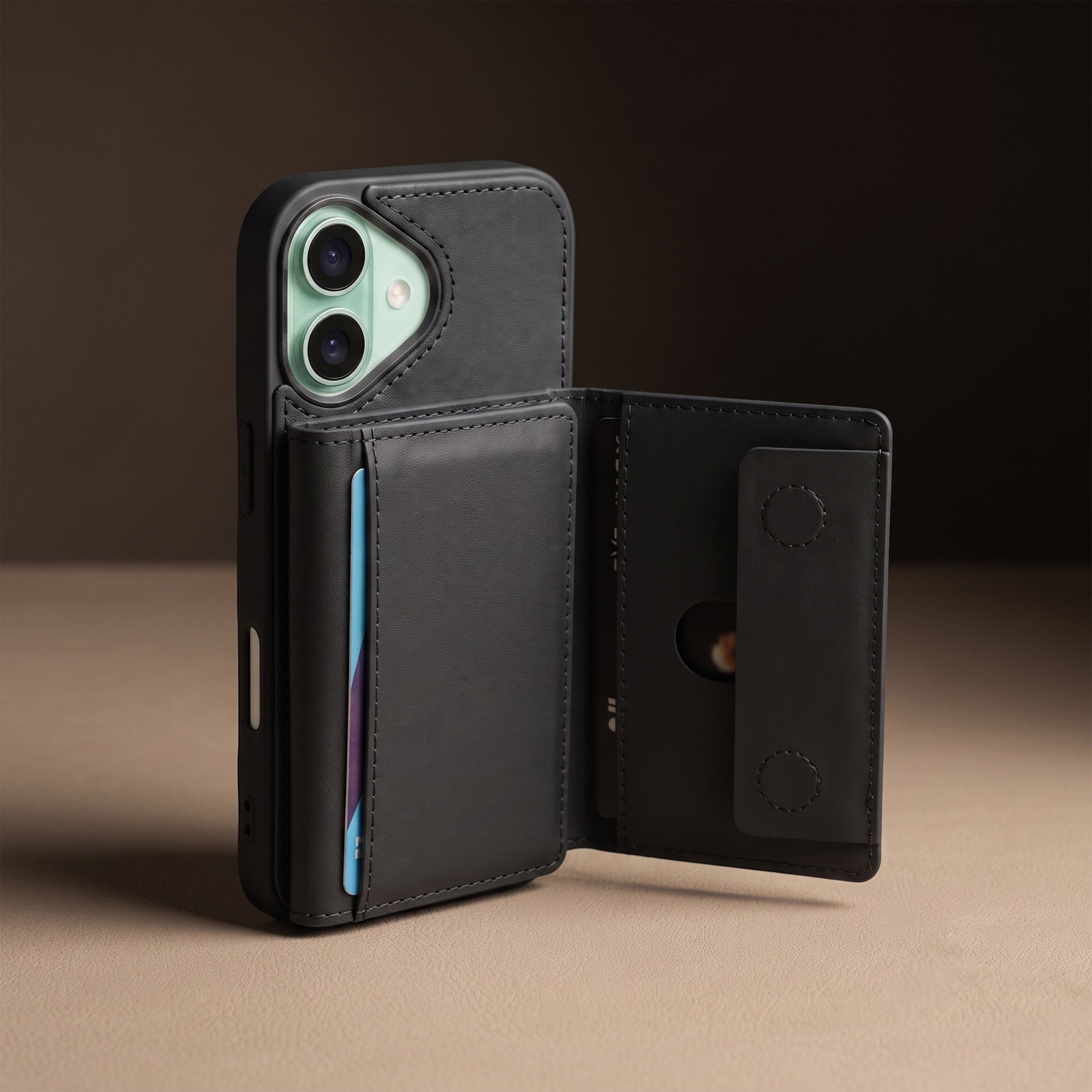 iPhone 17 Magnetic Case with Detachable Cardholder - Grey