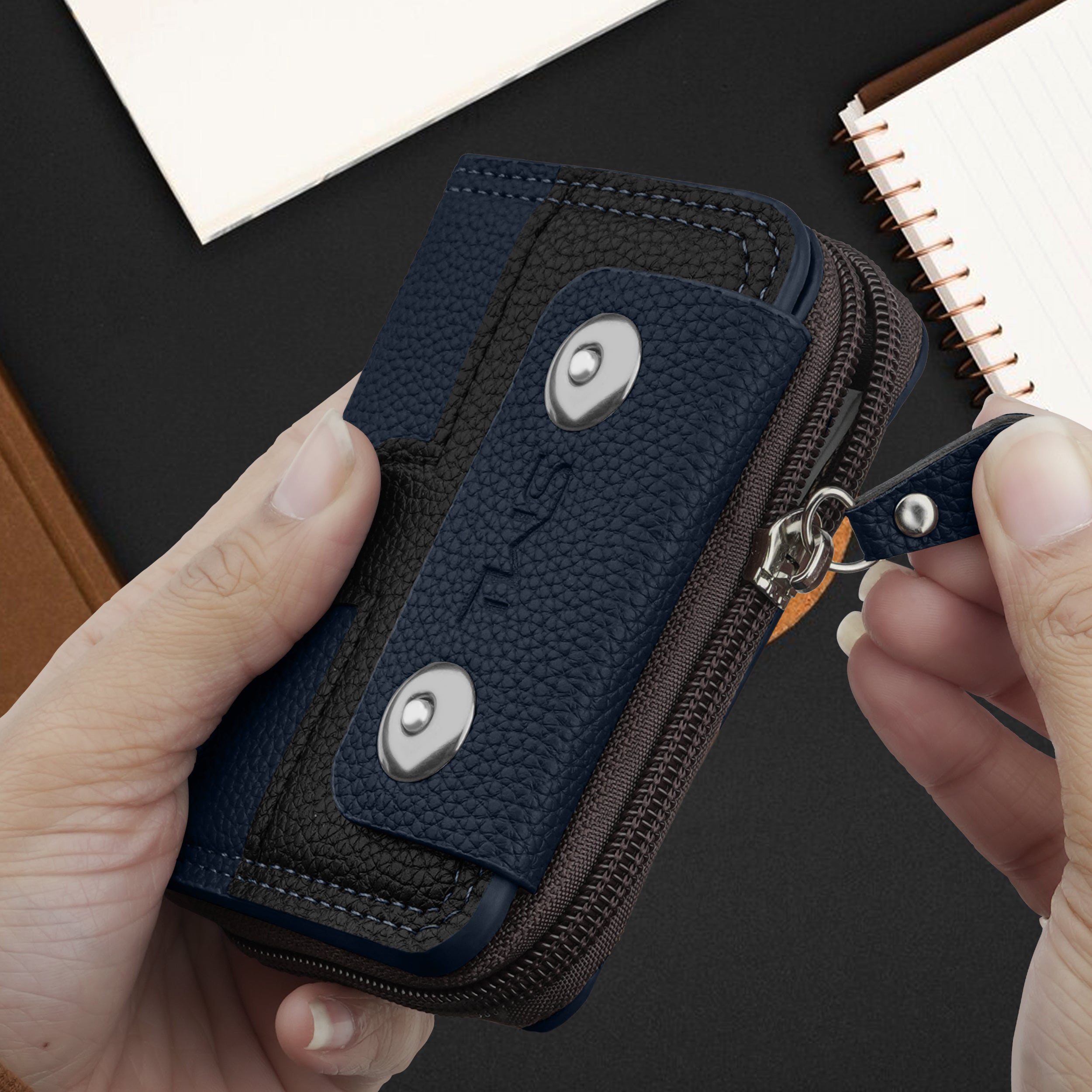 Bolt Lock Dual-Tone Wallet Cardholder