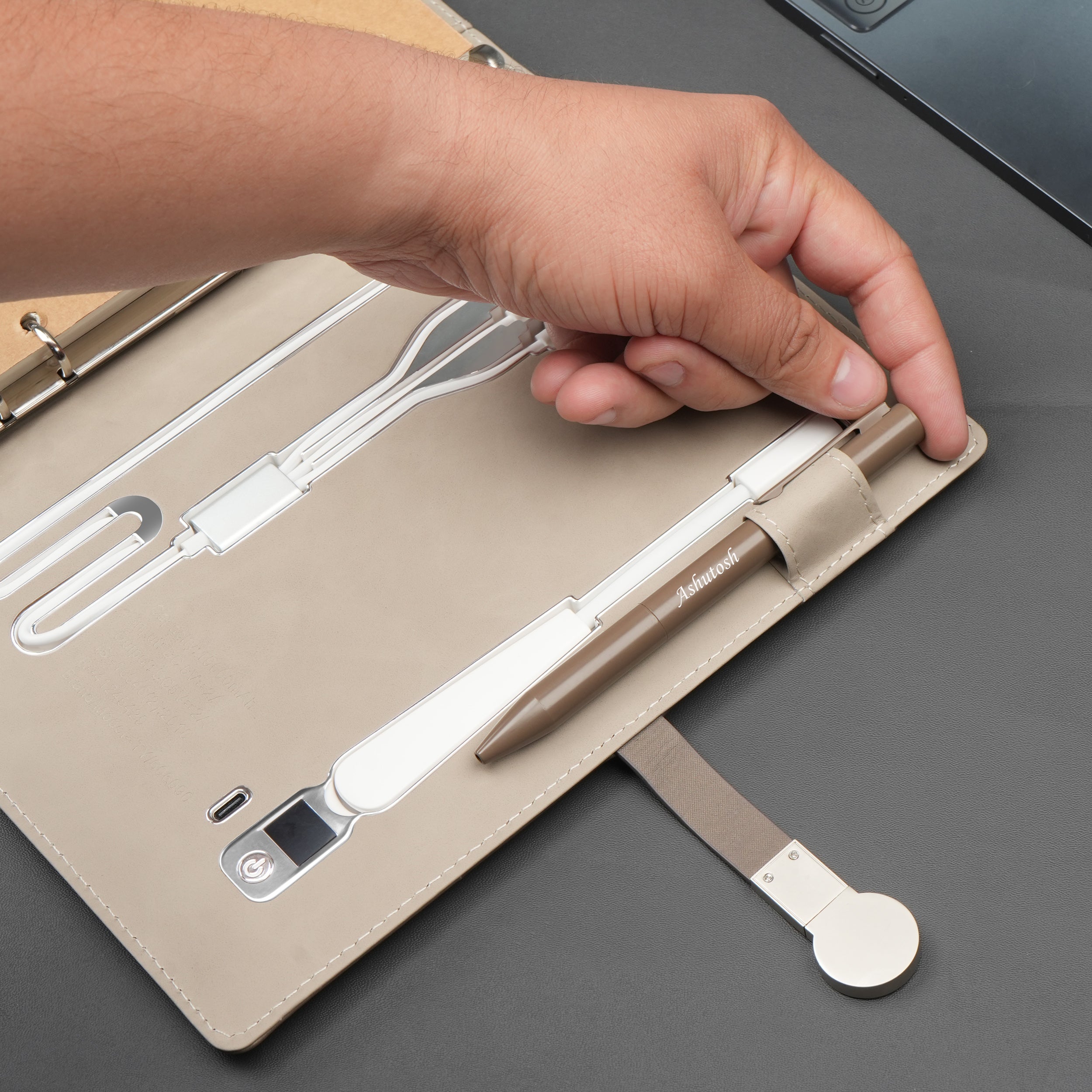 Personalized Power Scribe Diary & Pen Set With Inbuilt LED light & Wireless Charging