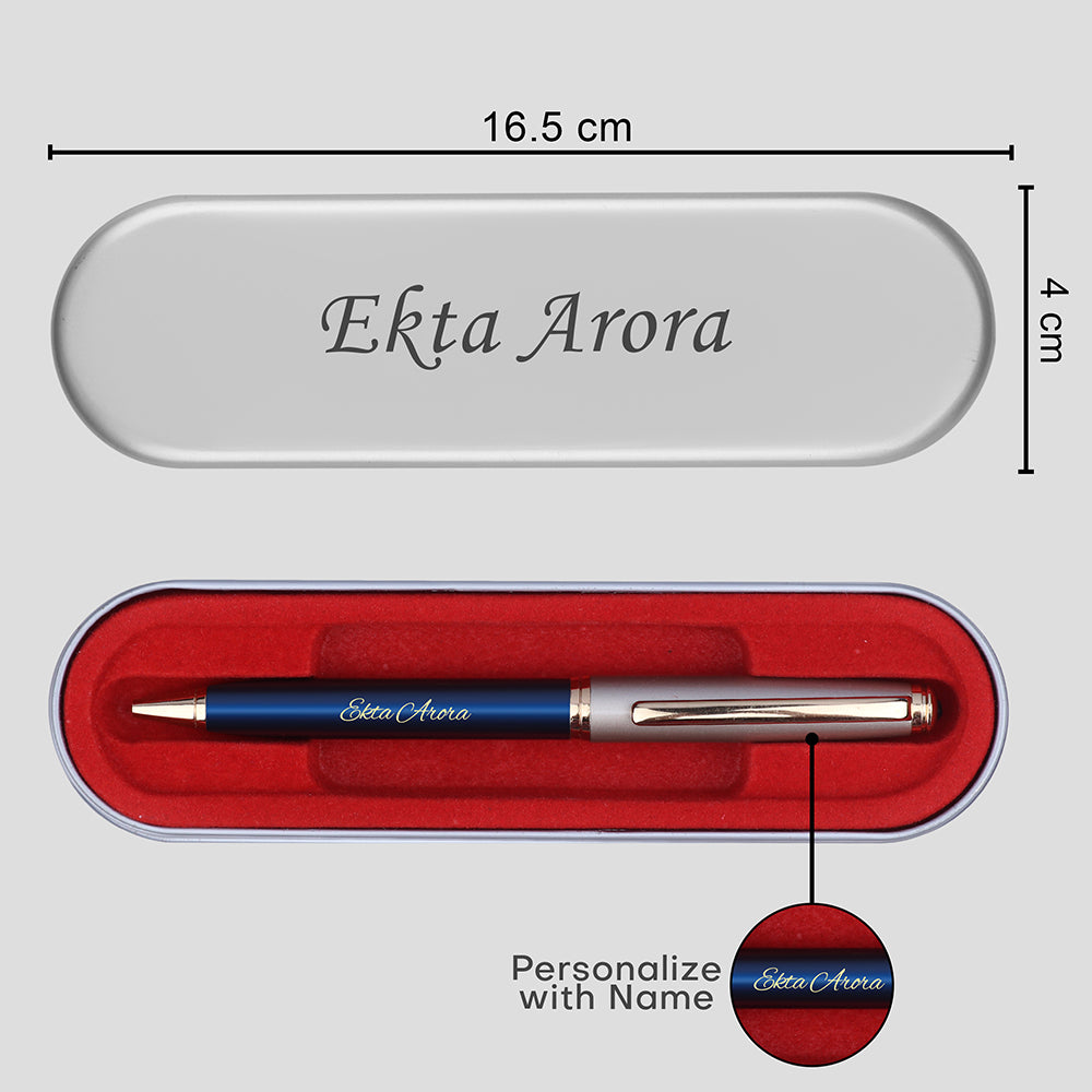 Personalized Dual-Tone Metallic Ball Pen With Name