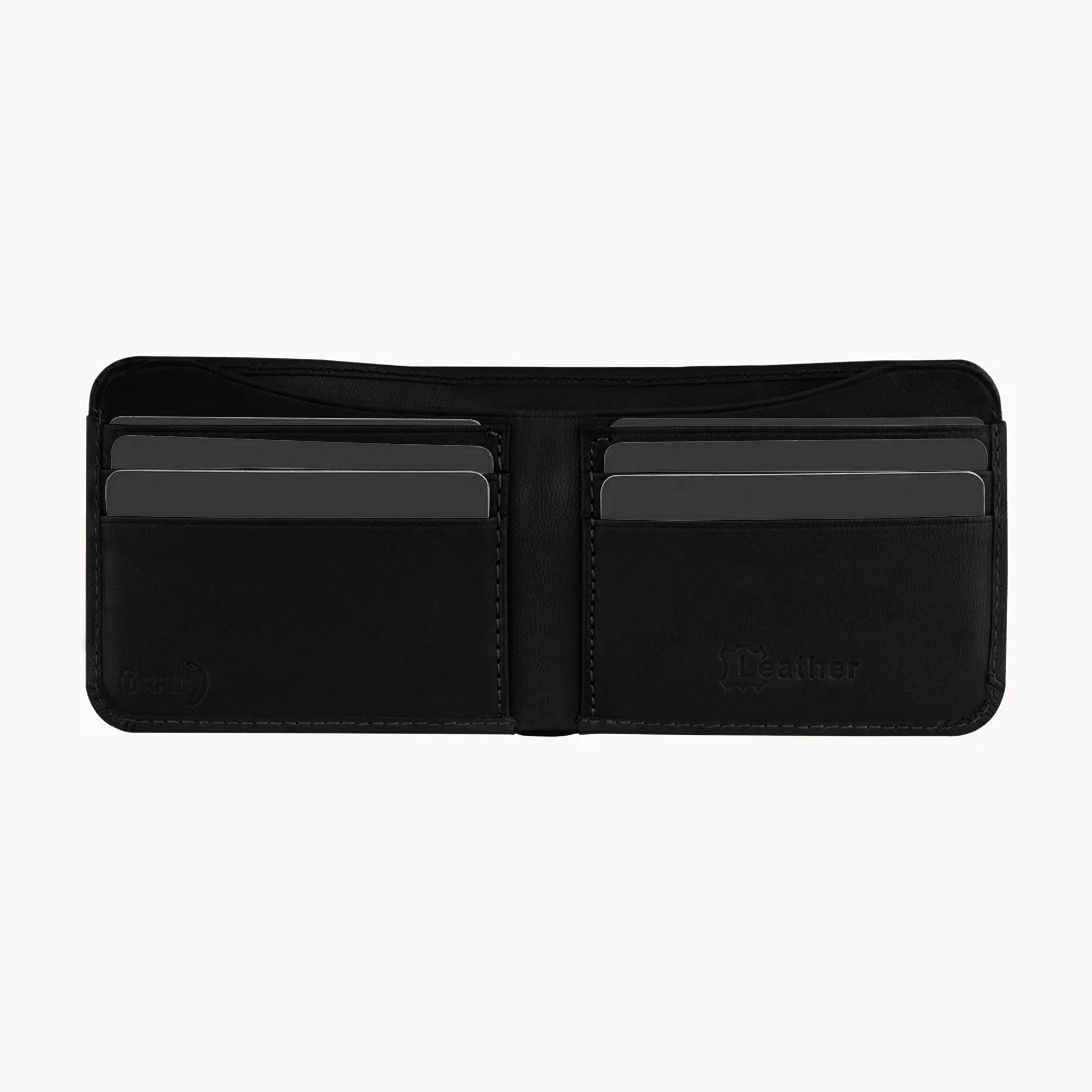 Pure Slim RFID Protected Leather Wallet For Men - Black