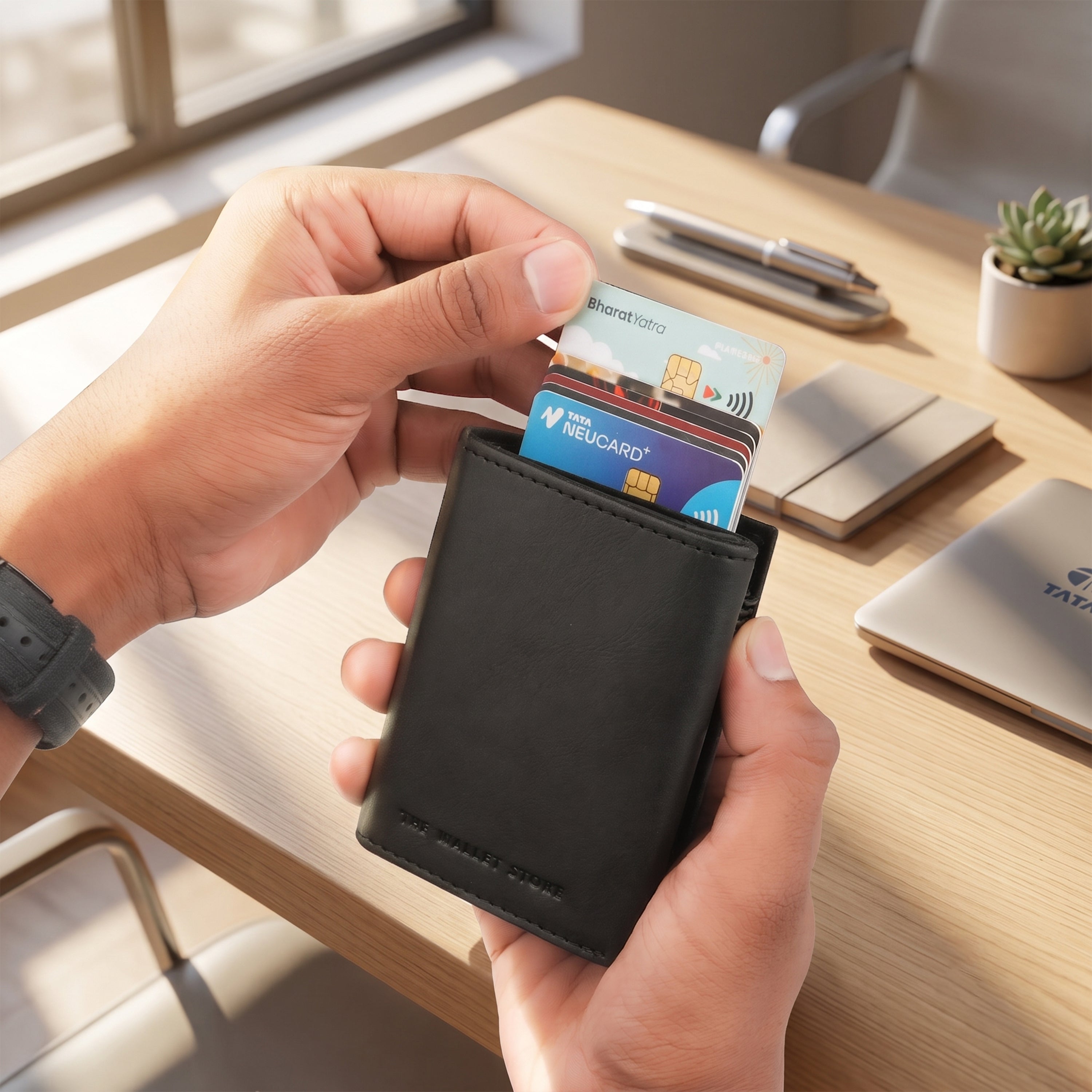 Crest RFID Protected Wallet Cardholder - Black