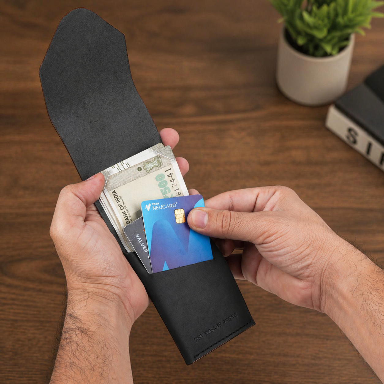 Urban Flip Genuine Leather Wallet - Black
