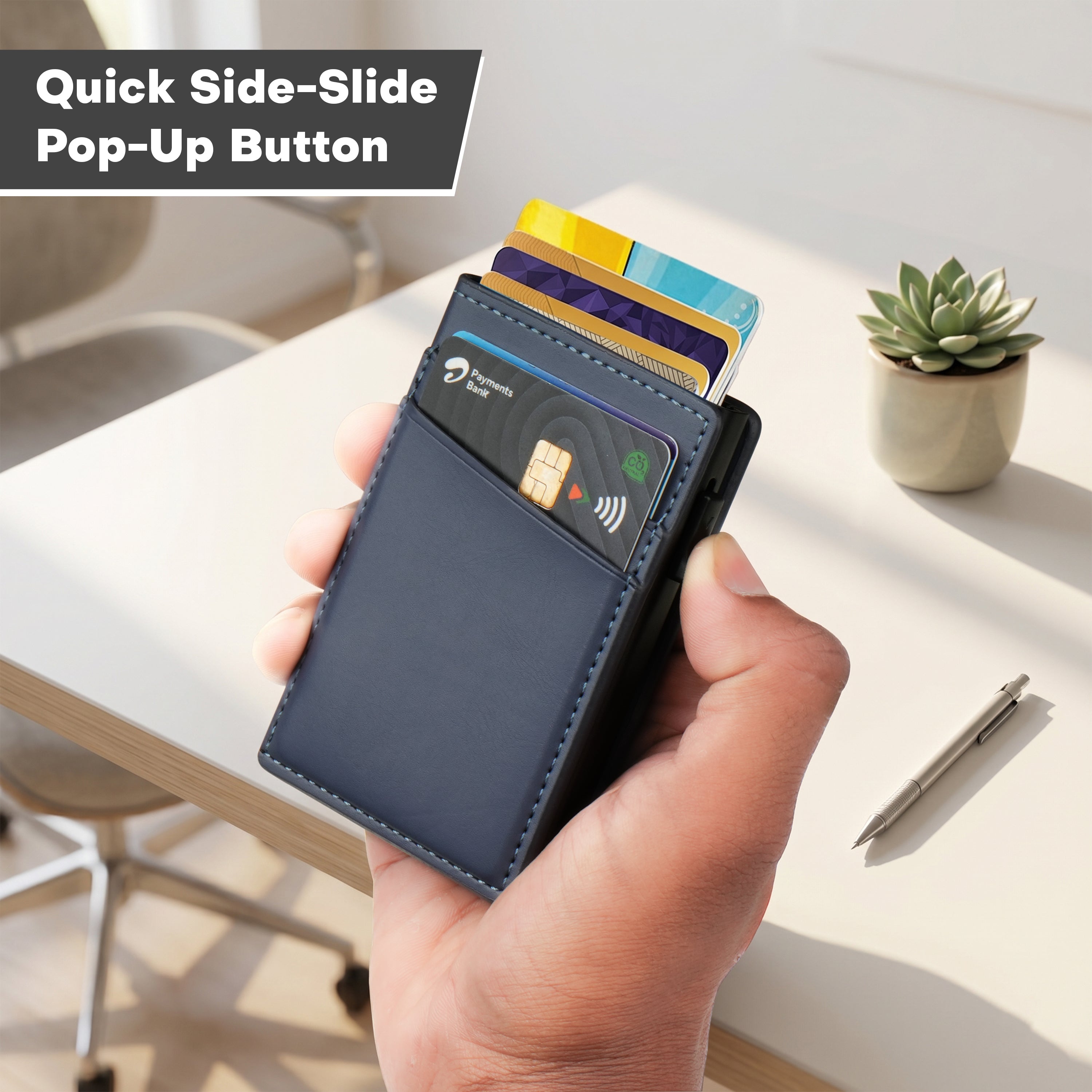 Aero Vault RFID Protected Pop-Up Cardholder - Blue