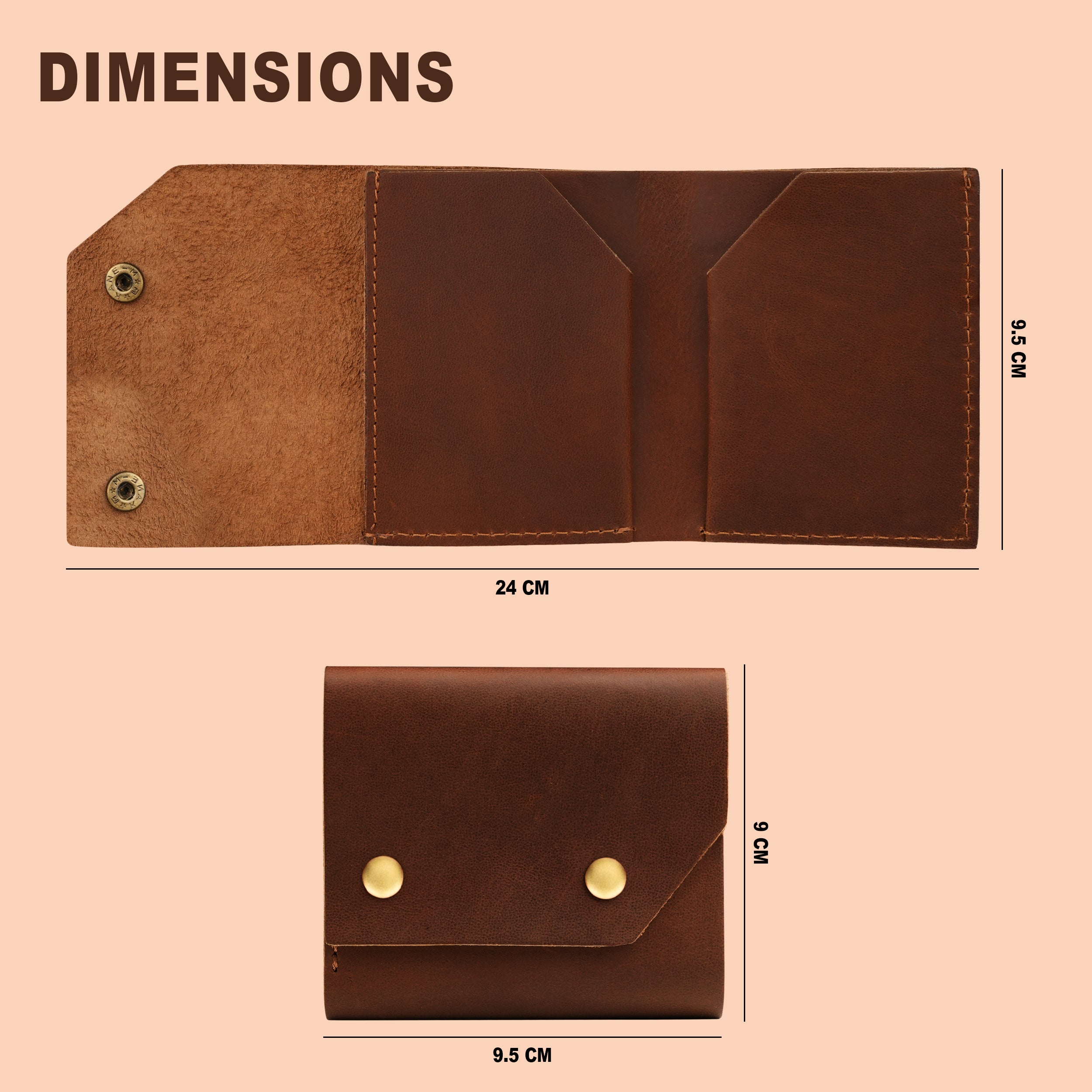 Snapper Minimalist Genuine Leather Wallet - Tan