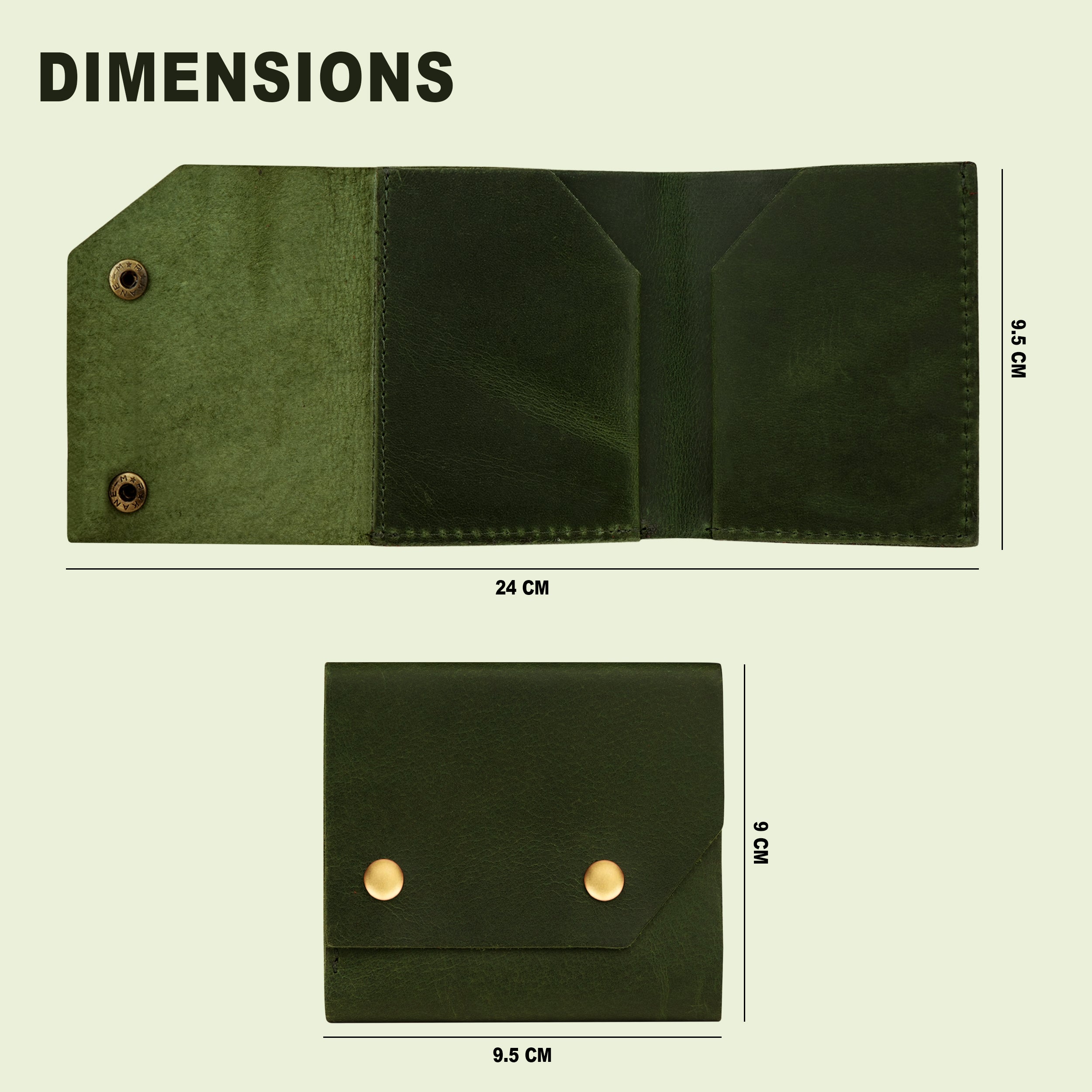 Snapper Minimalist Genuine Leather Wallet - Dark Green