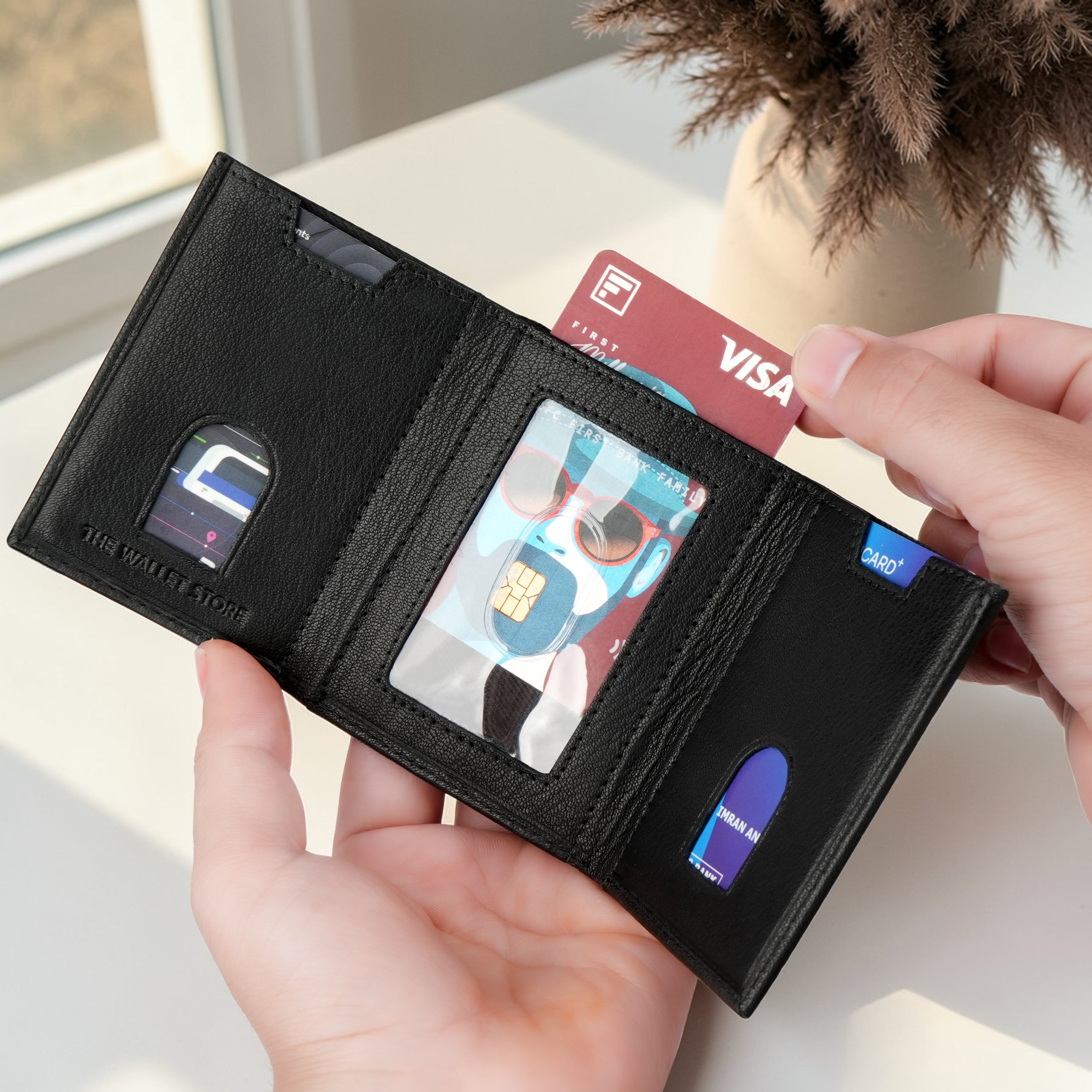 Secure Fold Genuine Leather Wallet Cardholder
