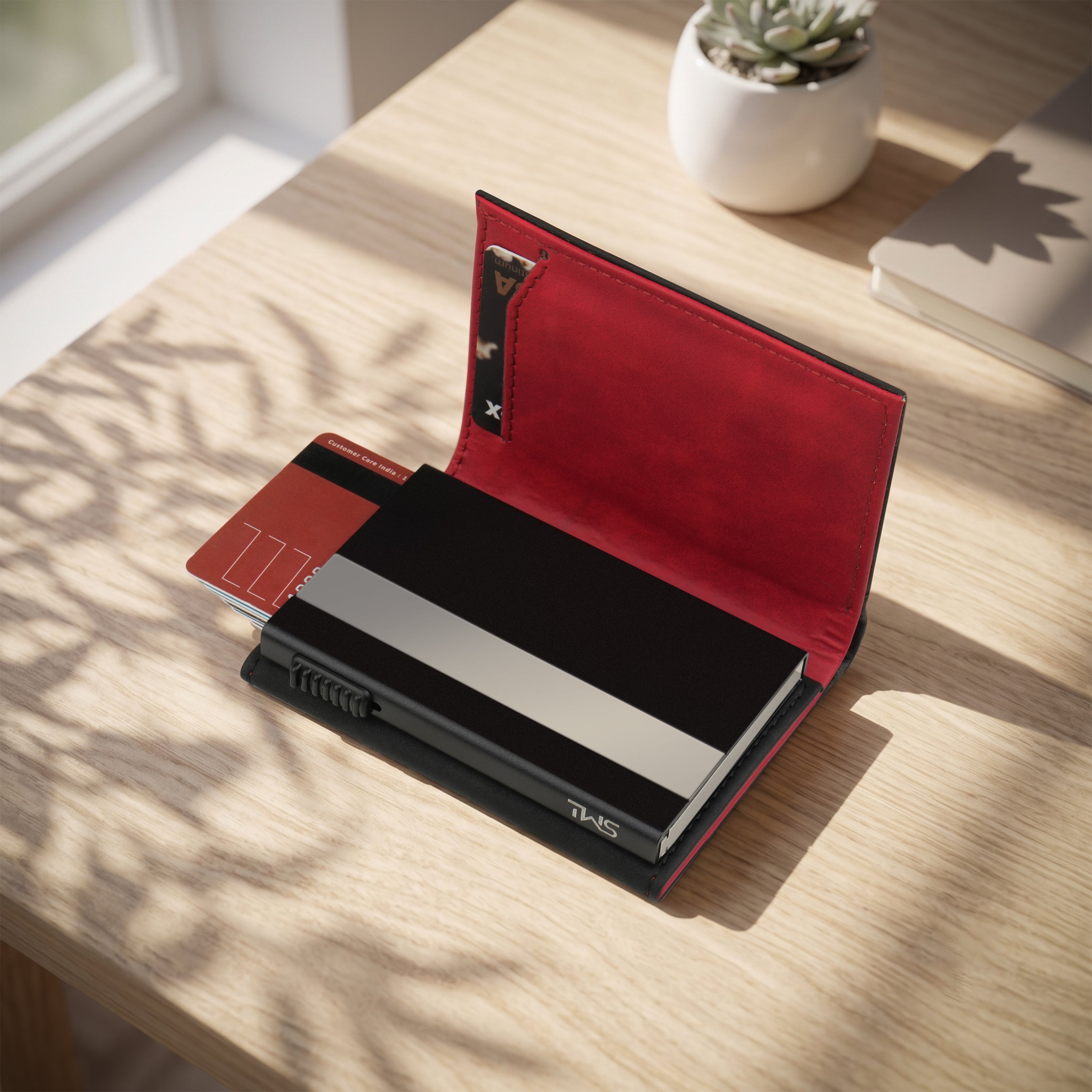 SlideX Neo RFID-Protected Dual Color Wallet Cardholder - Black & Red