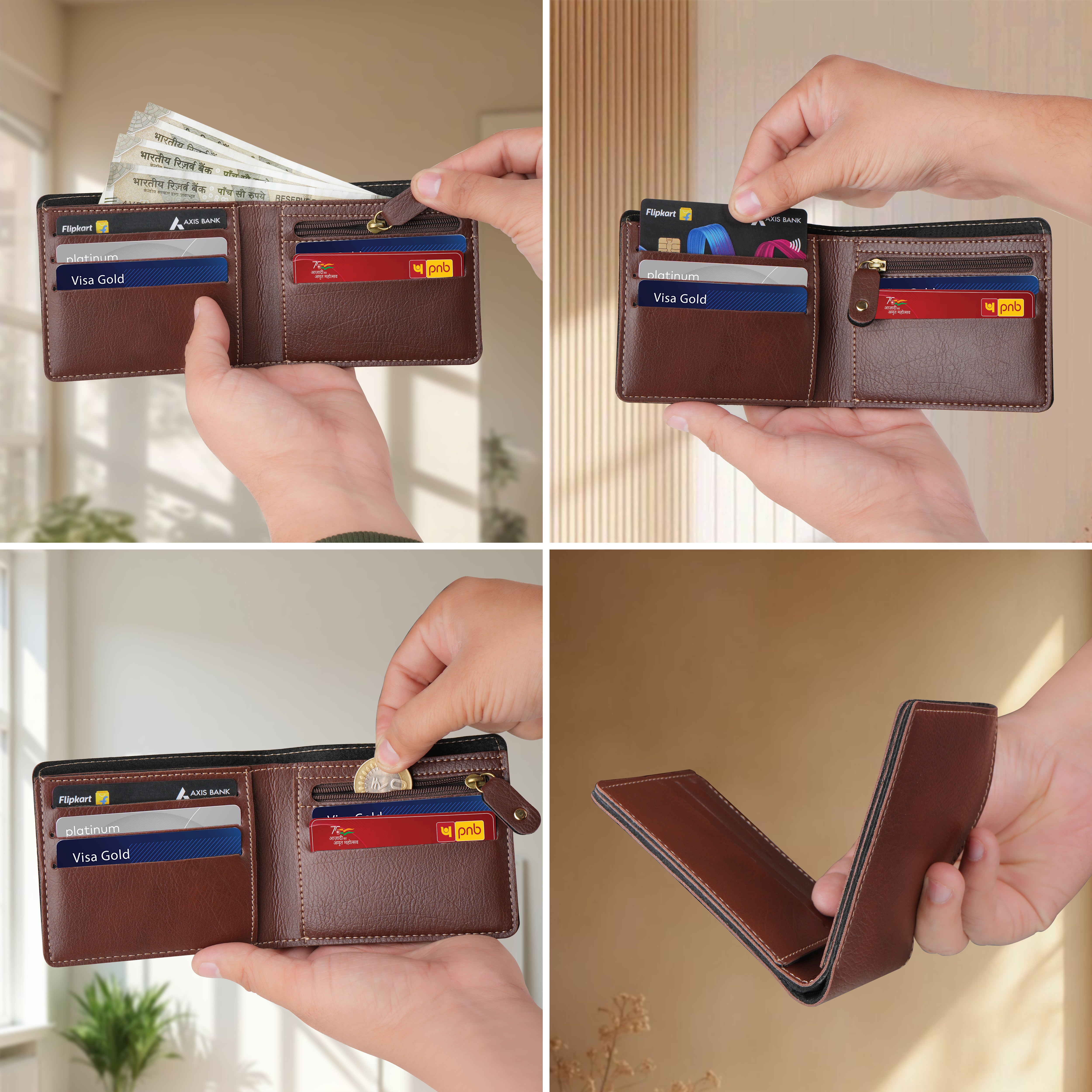 Urbanoir Personalized Bi-Fold Wallet With Name & Charm