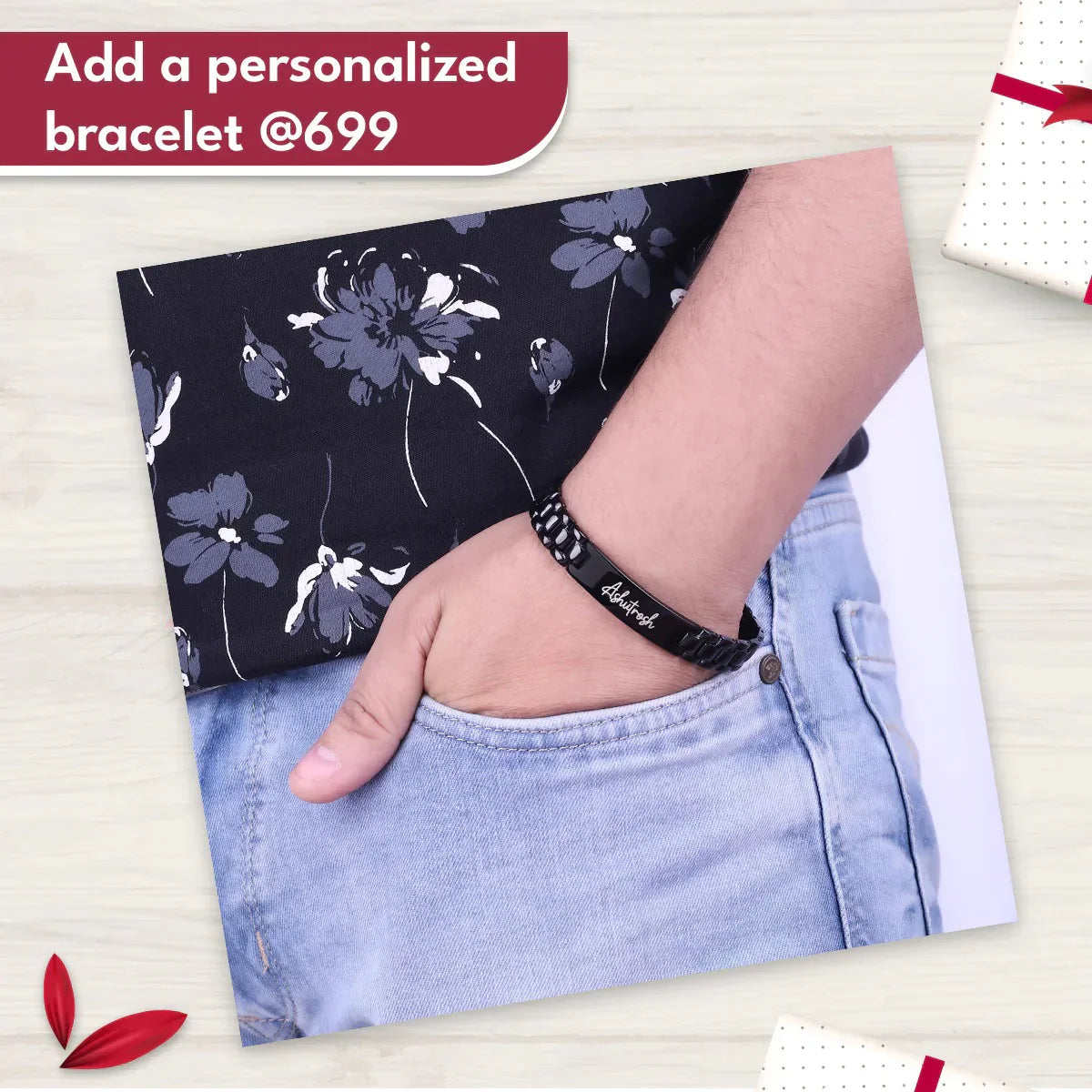 Urbanoir Personalized Bi-Fold Wallet With Name & Charm