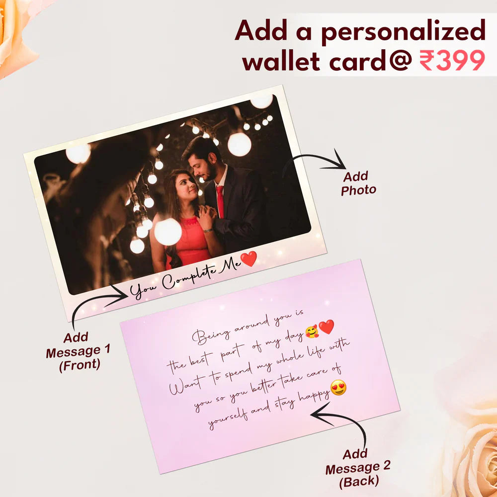 Urbanoir Personalized Bi-Fold Wallet With Name & Charm