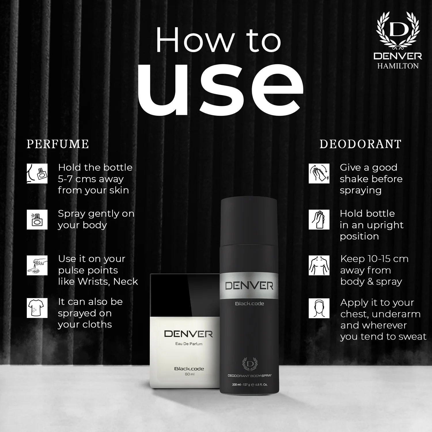Denver Gift Pack Black Code | 60ml Perfume | 200 ml Deodorant