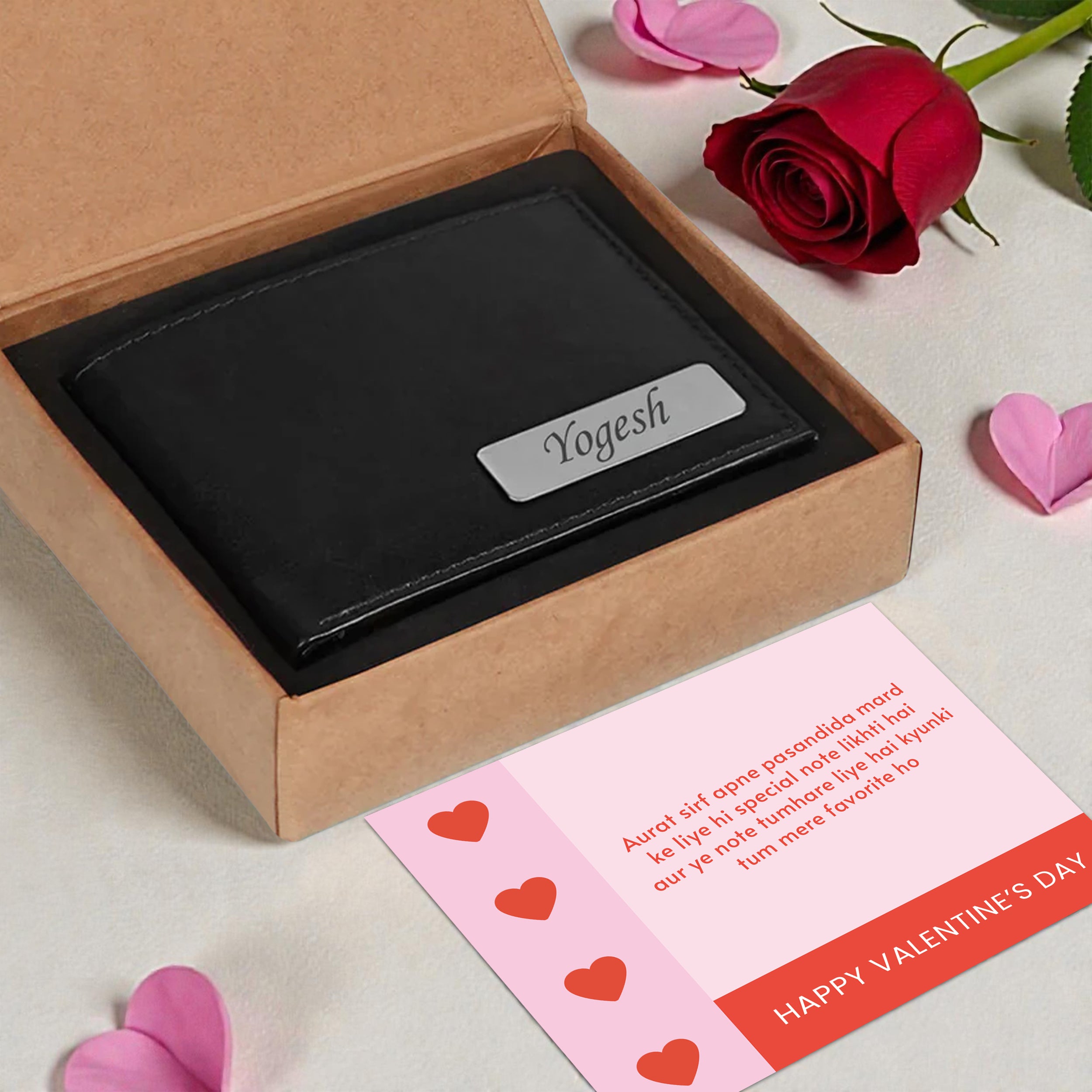 Personalized Solid Leather Wallet With Name For Men