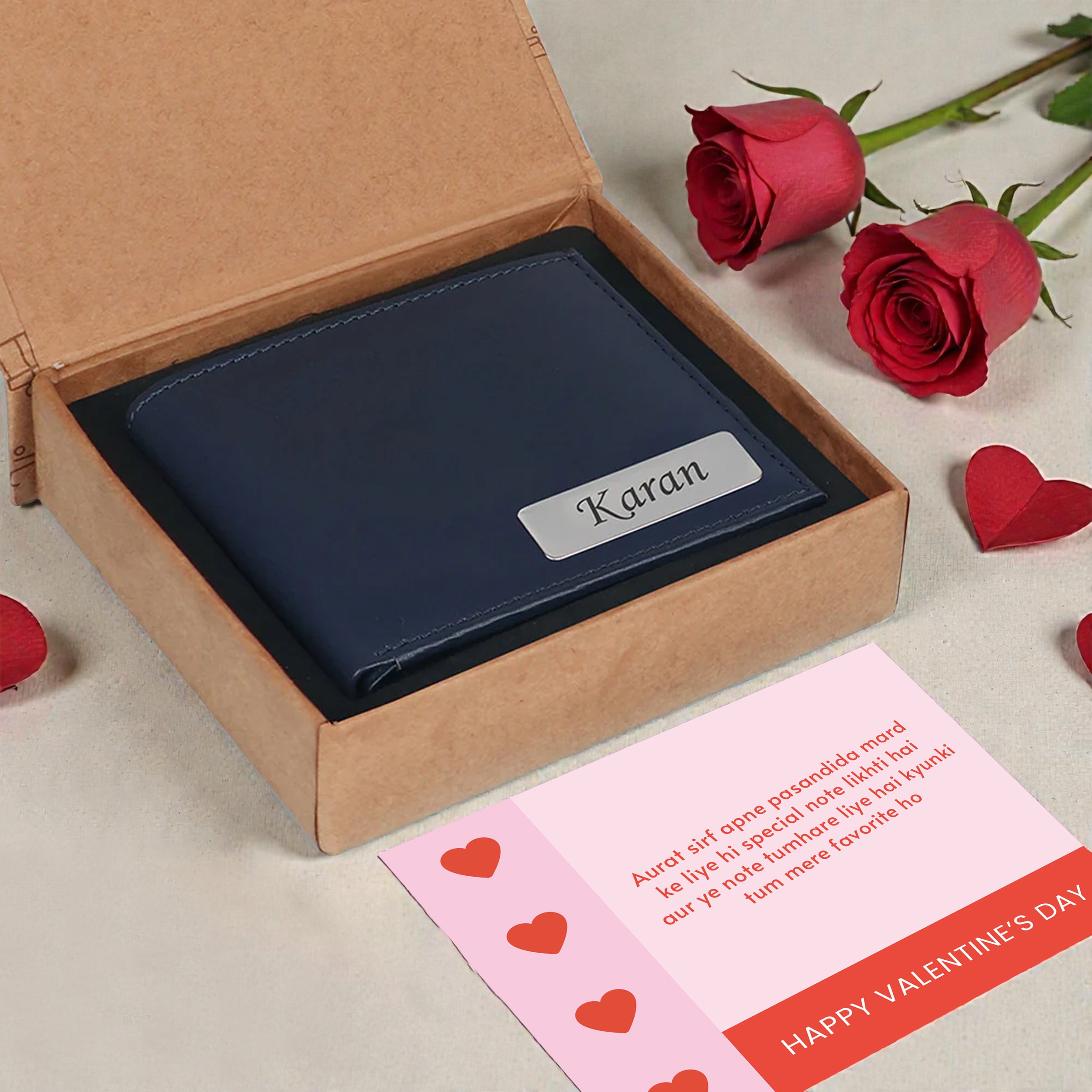 Personalized Solid Leather Wallet With Name For Men