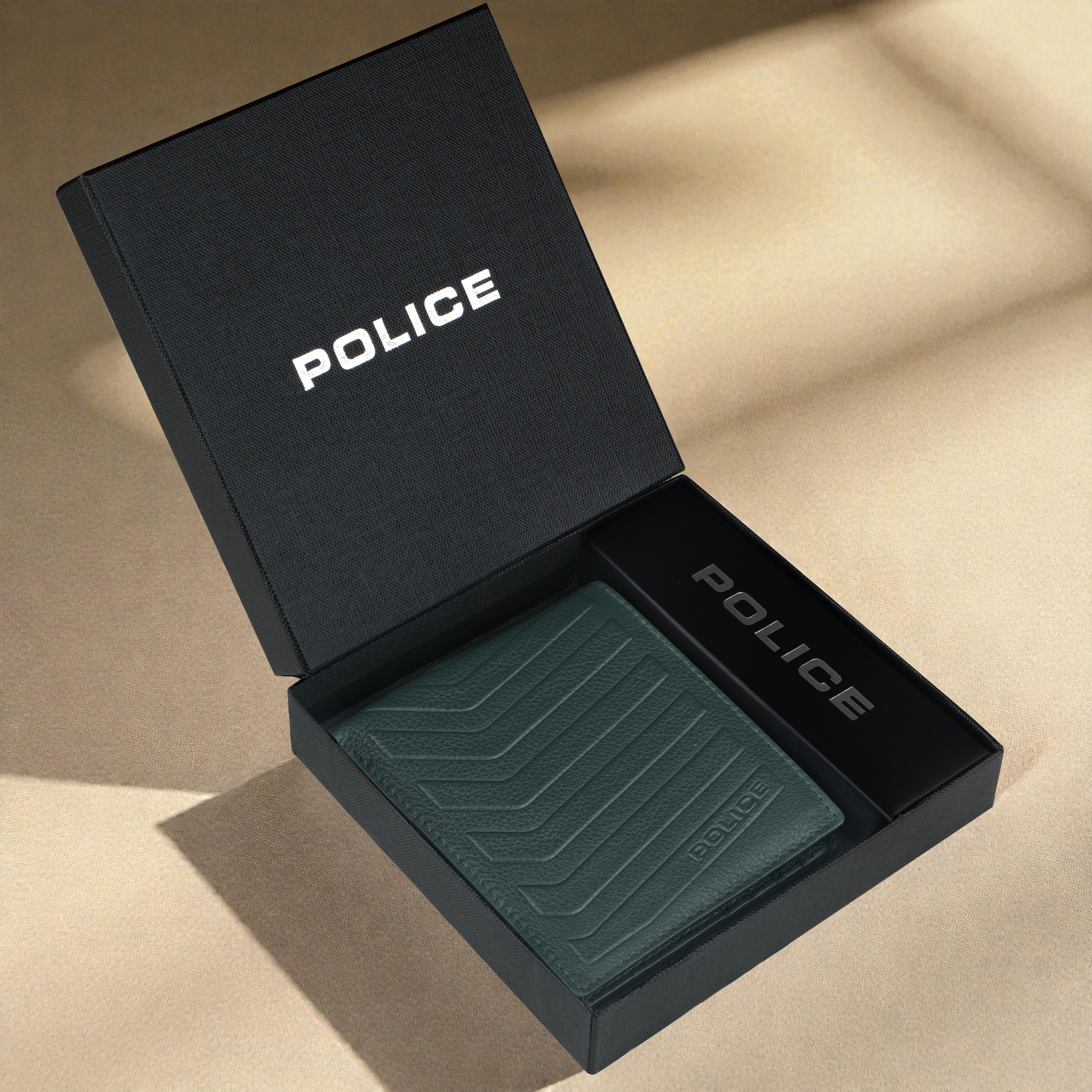 Police Ricco Slim Bi-Fold Leather Wallet - Orlando Green