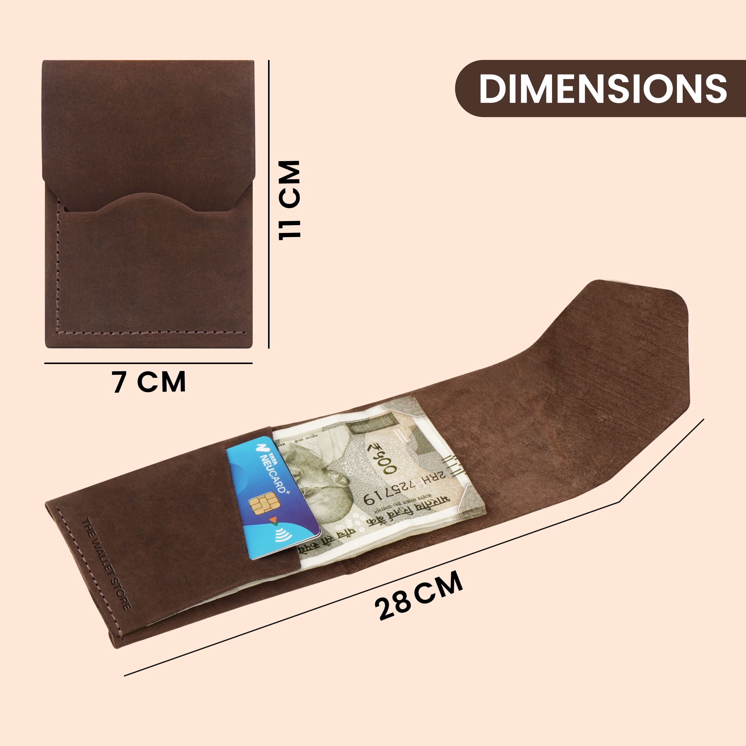Urban Flip Genuine Leather Wallet - Brown