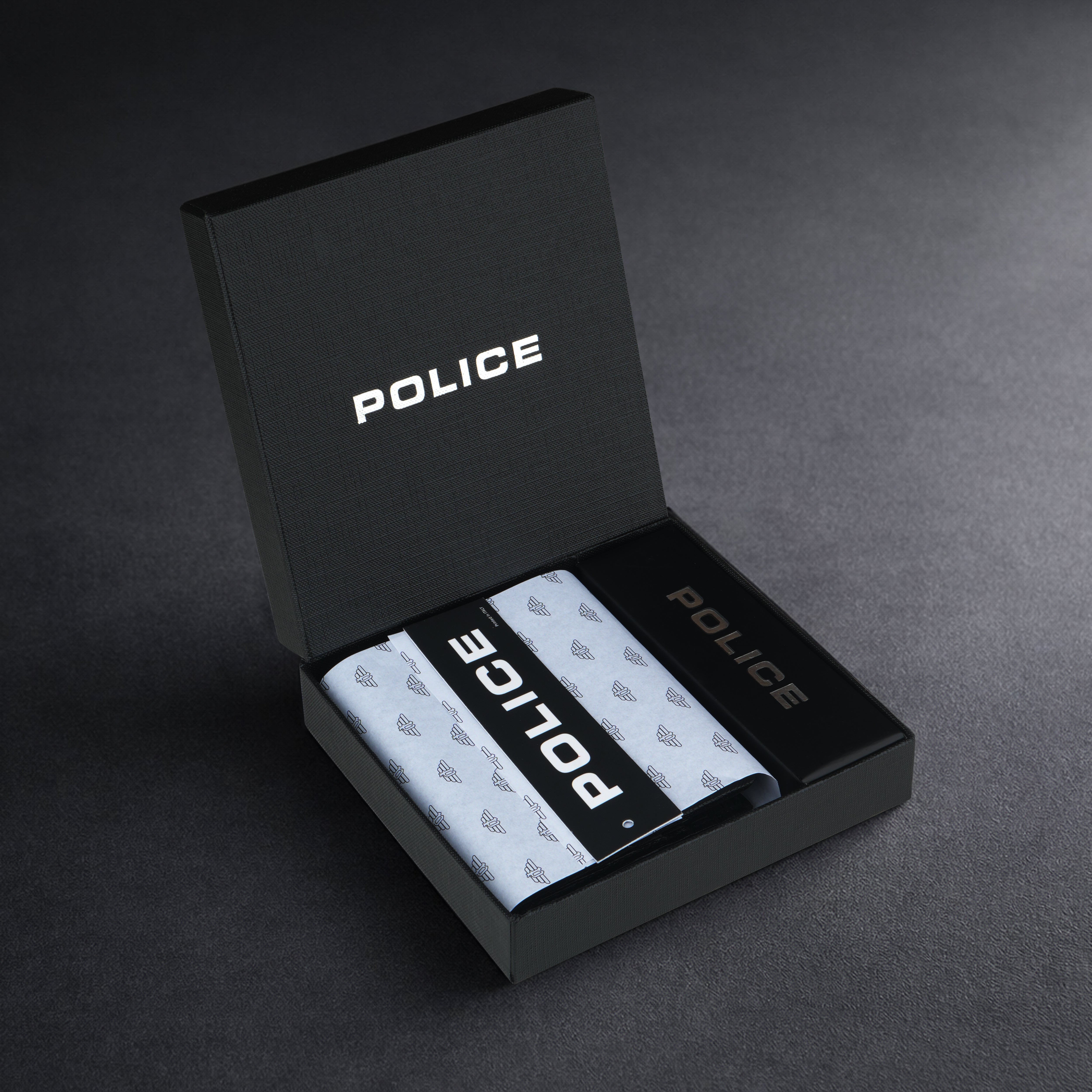 Police BerryBlack Slim Bi-Fold Leather Wallet
