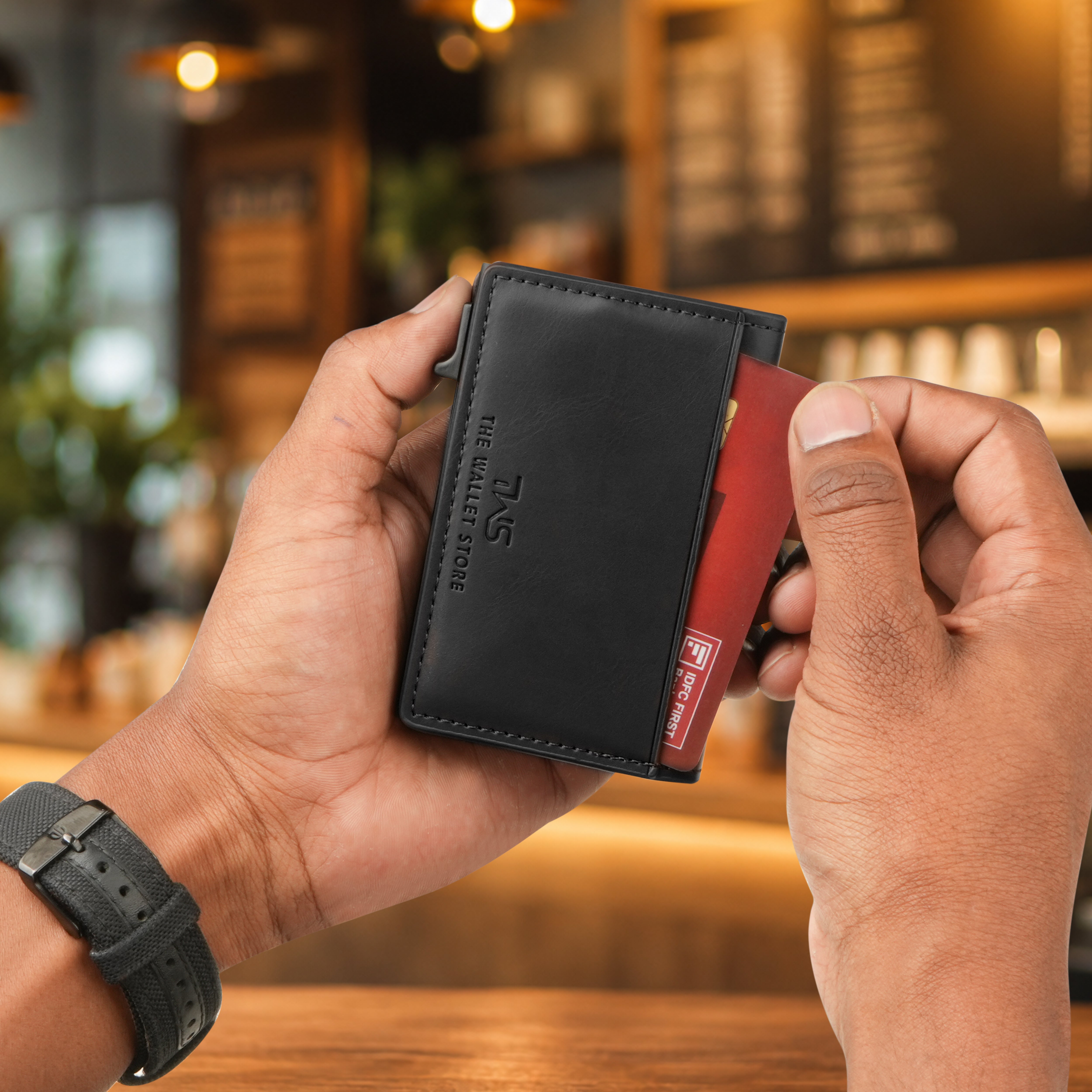 Aero Vault RFID Protected Pop-Up Cardholder - Black