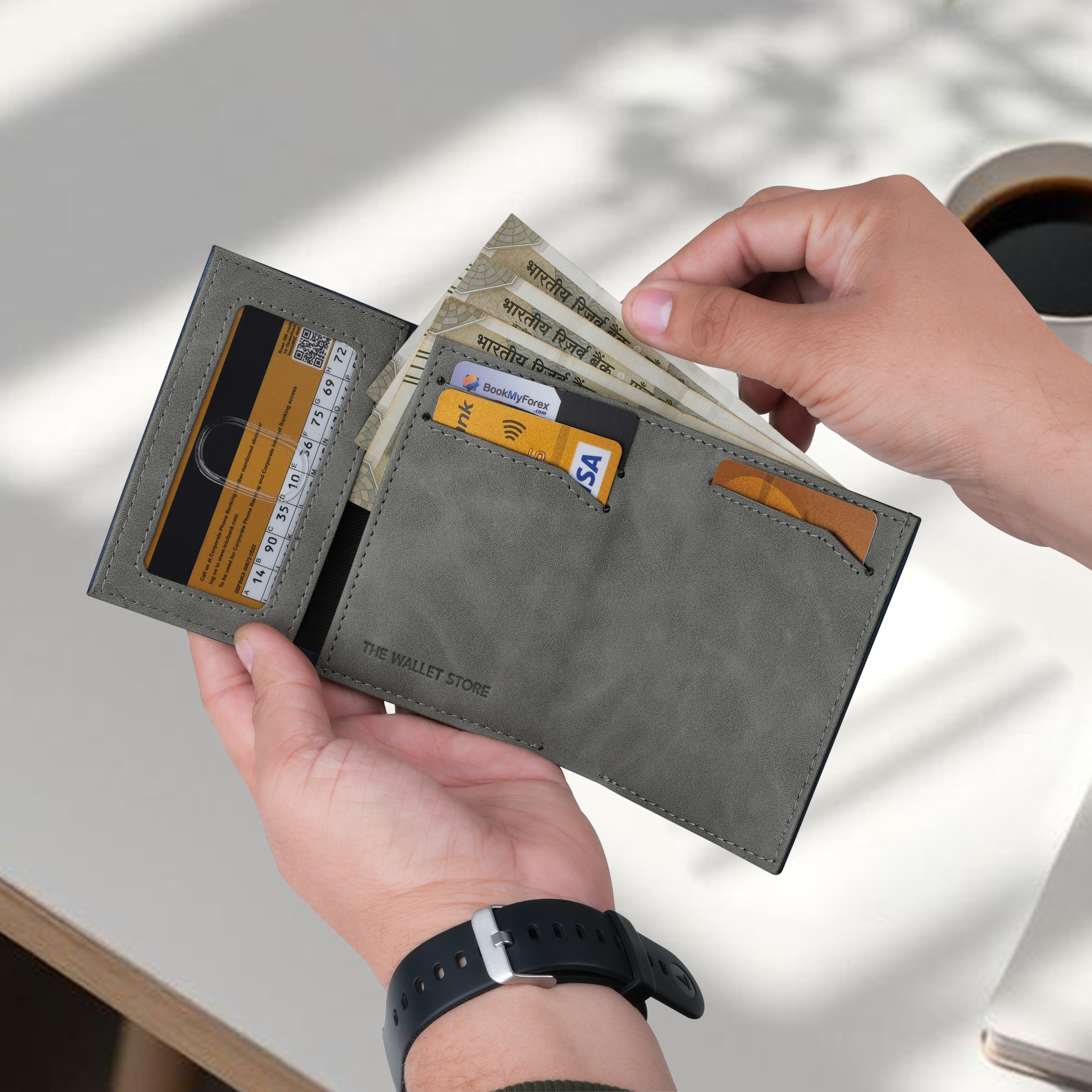 SlideX Neo RFID-Protected Dual Color Wallet Cardholder - Blue