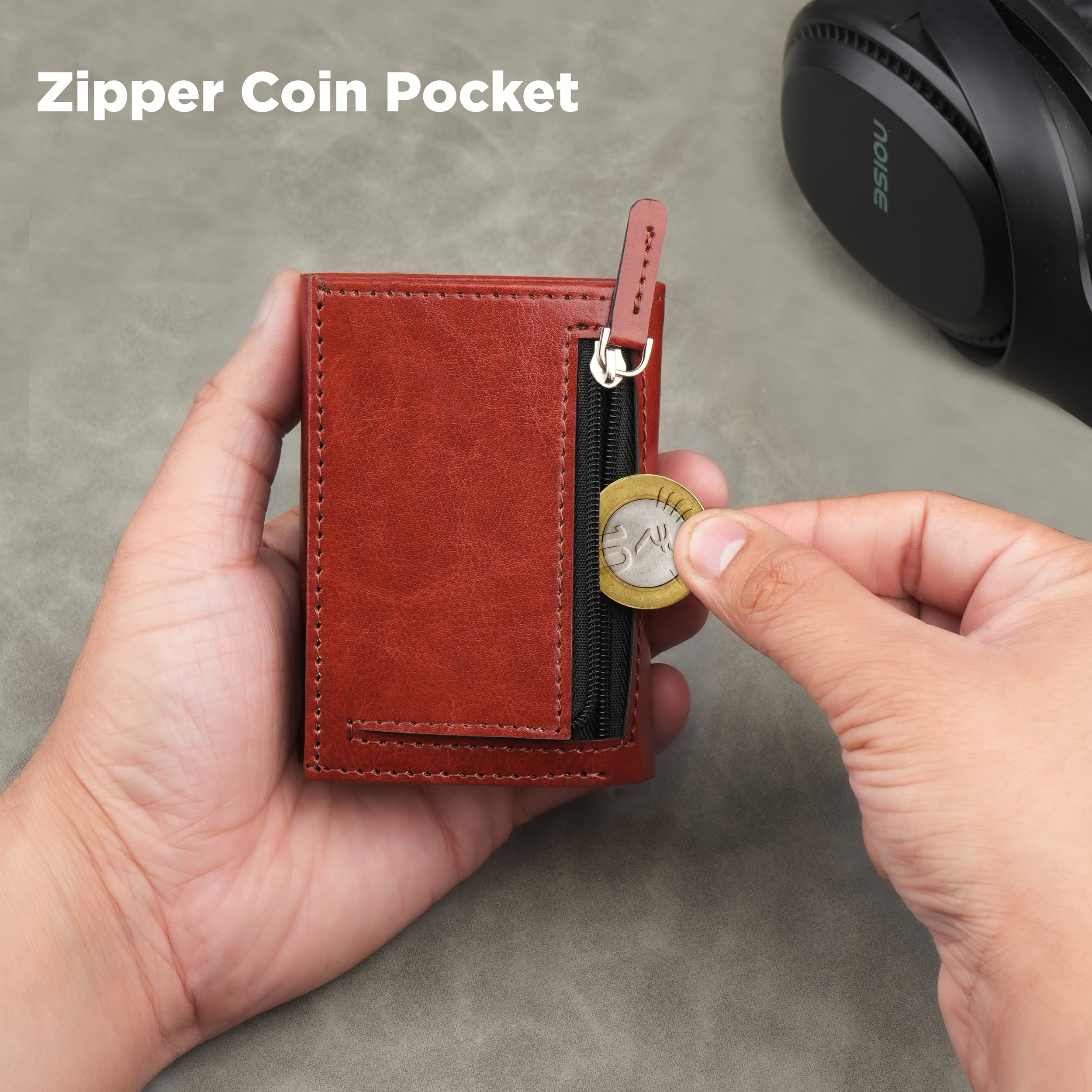 Cipher RFID-Protected Wallet With Detachable Cardholder - Tan