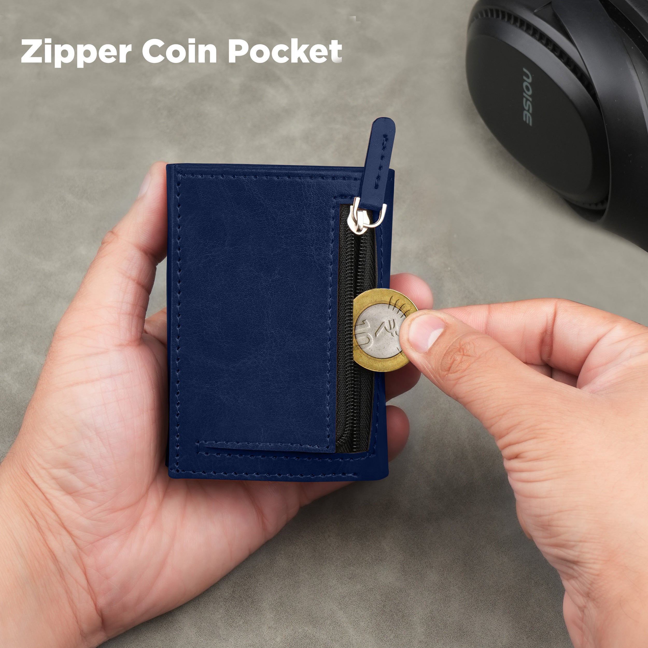 Cipher RFID-Protected Wallet With Detachable Cardholder - Blue