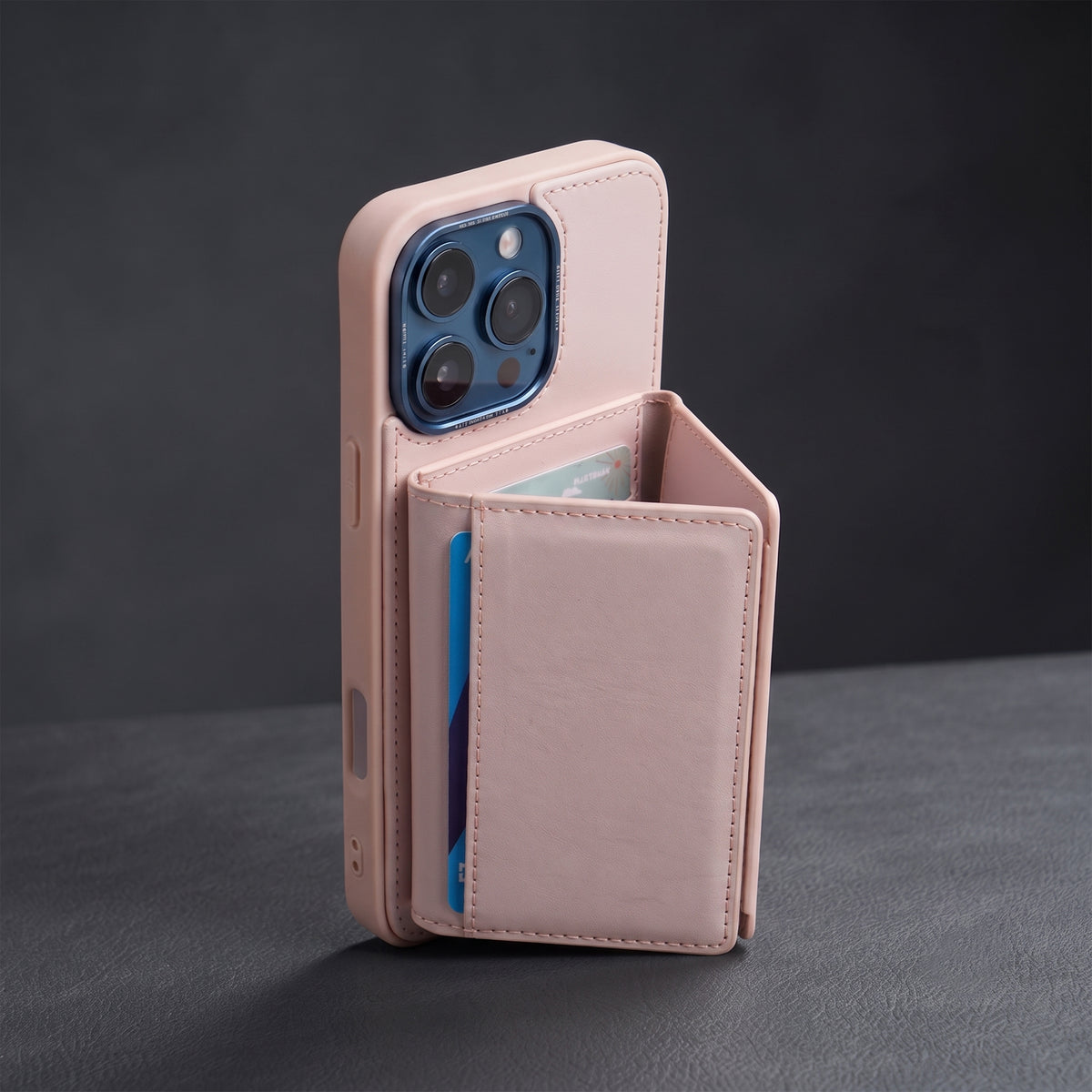 iPhone 16 Pro Magnetic Case with Detachable Cardholder - Pink
