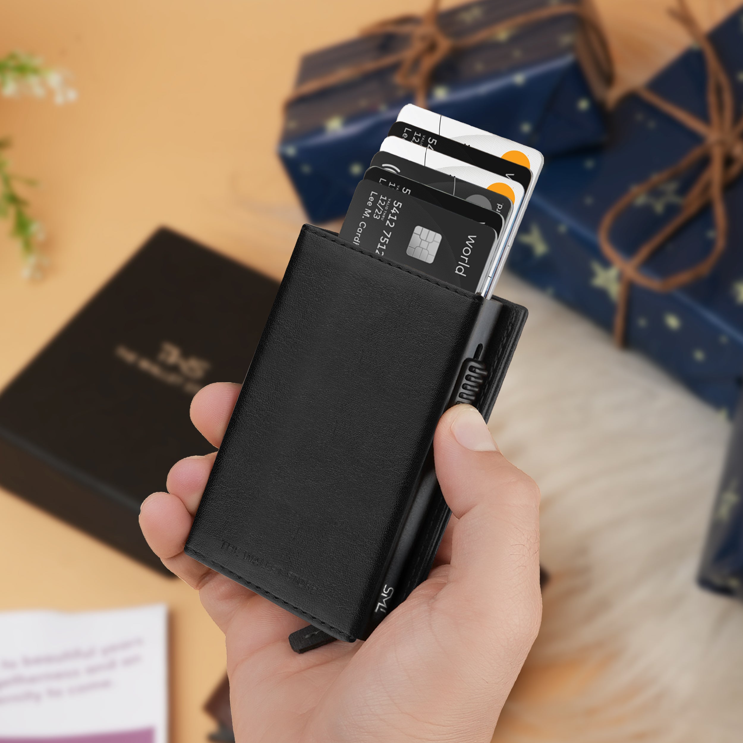 Defender RFID-Protected Wallet Cardholder Gift For Men - Black