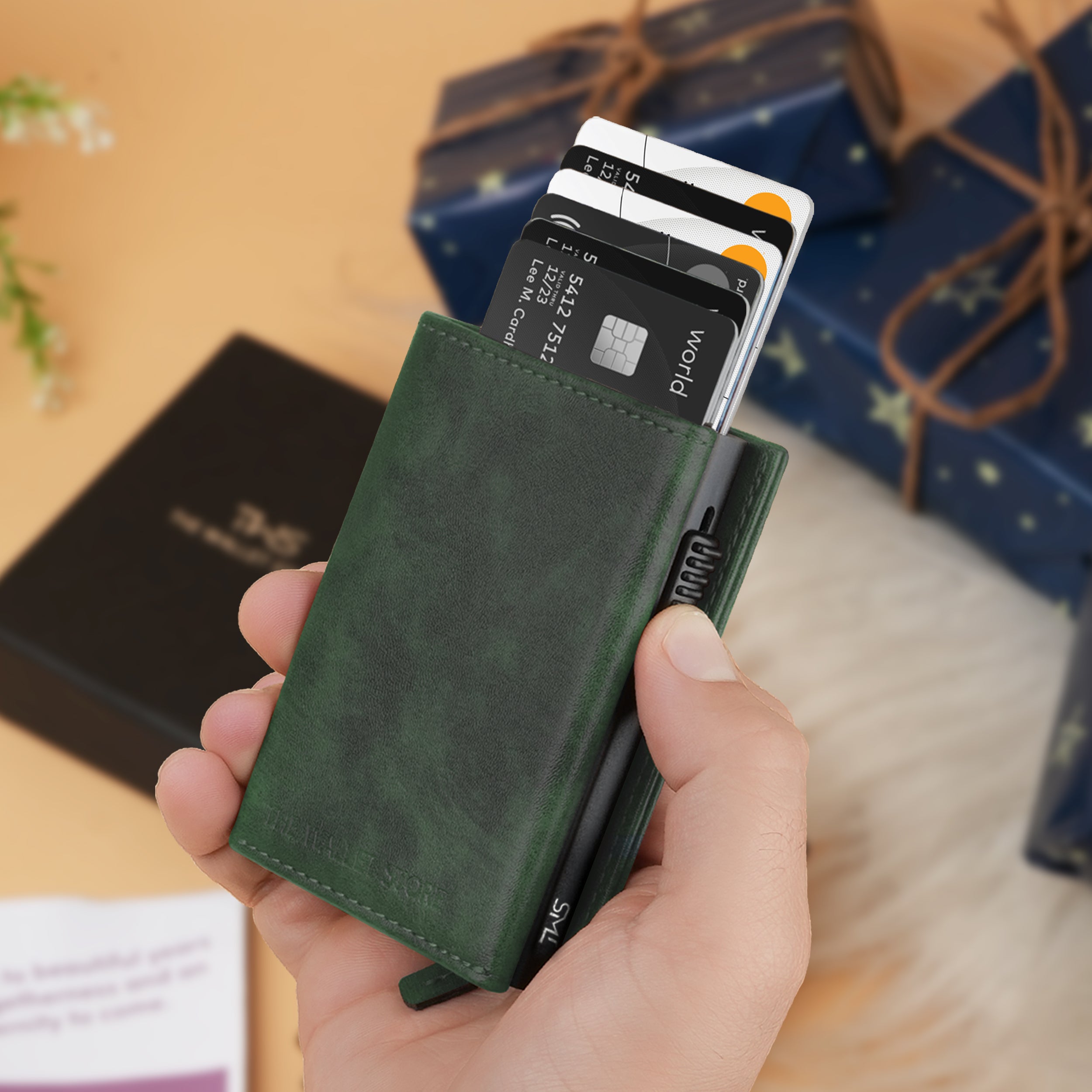 Defender RFID Protected Wallet Cardholder Gift For Men - Green