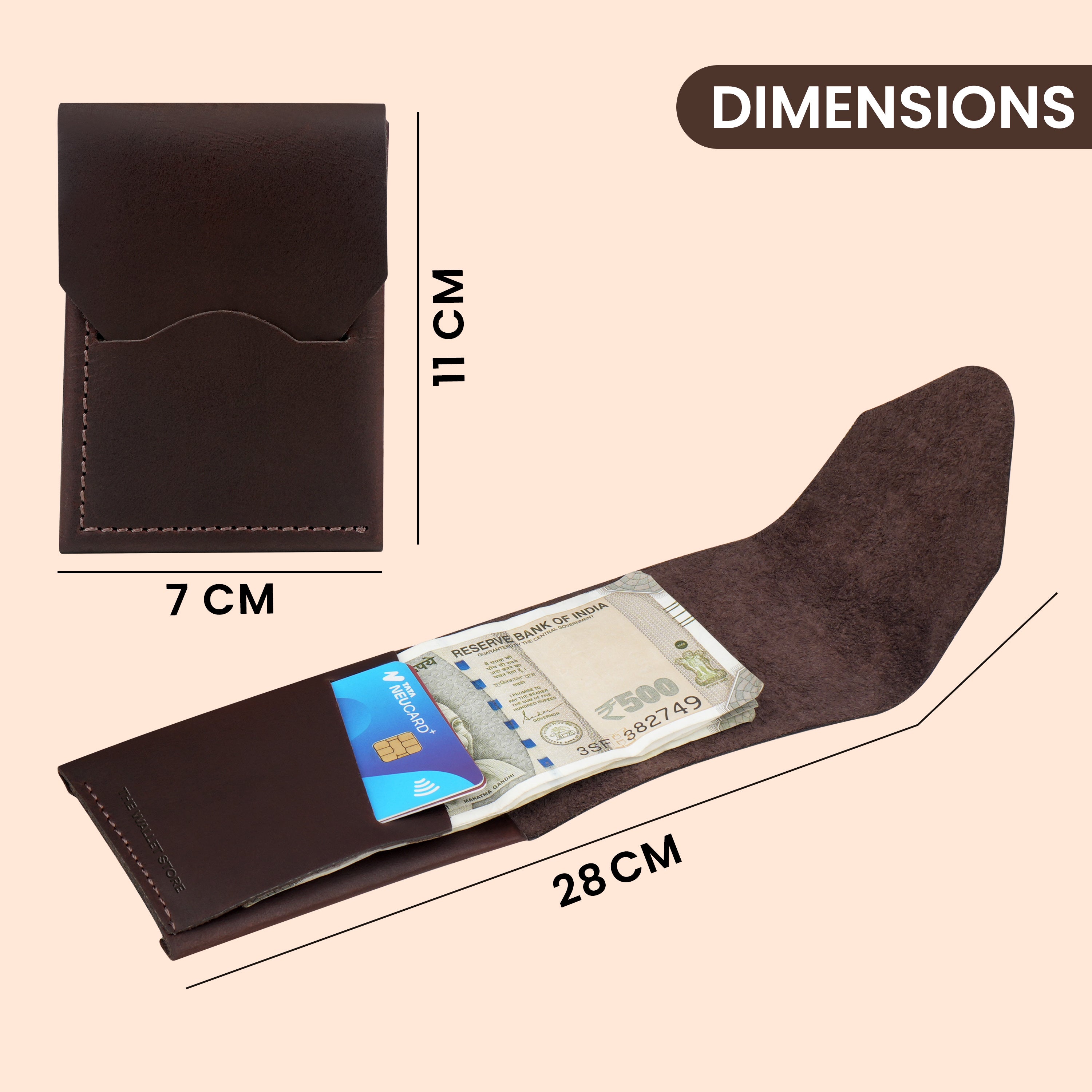 Urban Flip Genuine Leather Wallet - Dark Brown