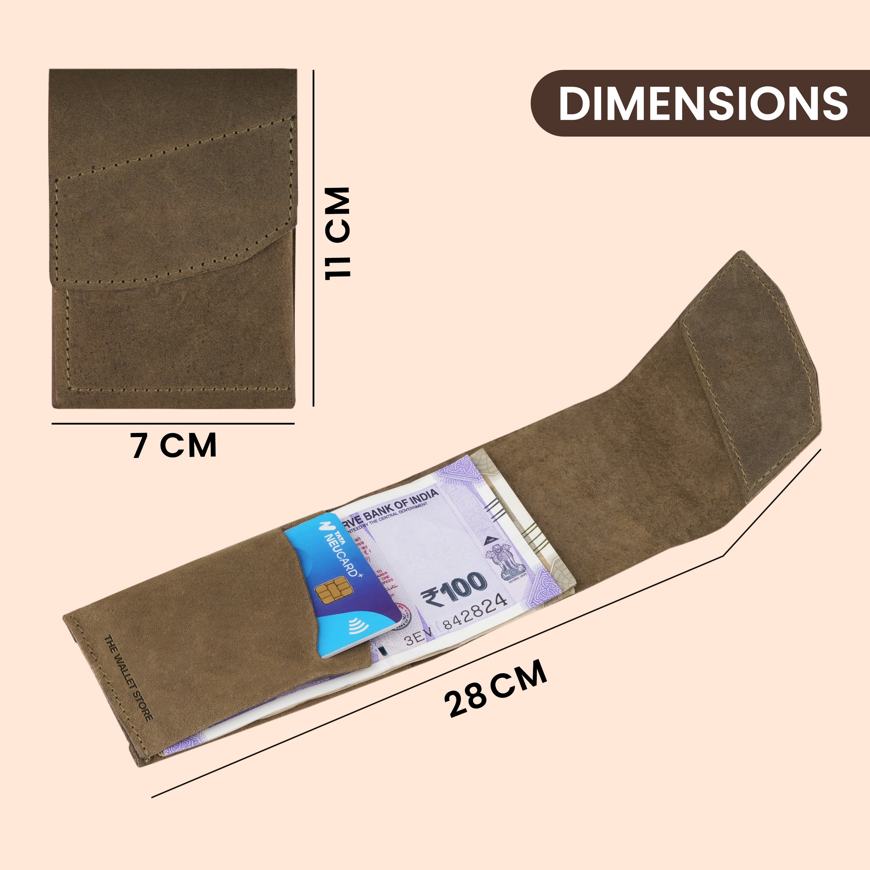 Flip Genuine Leather Wallet With Magnetic Closure - Green