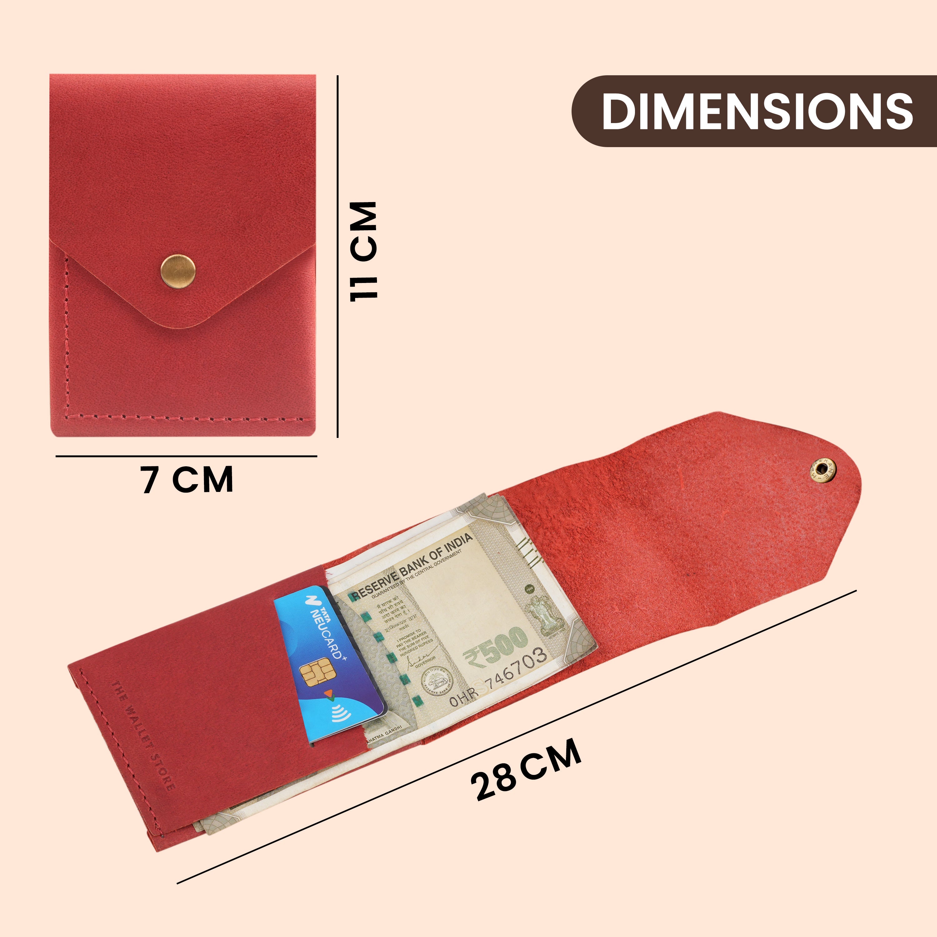 Flip 2.0 Genuine Leather Wallet - Red