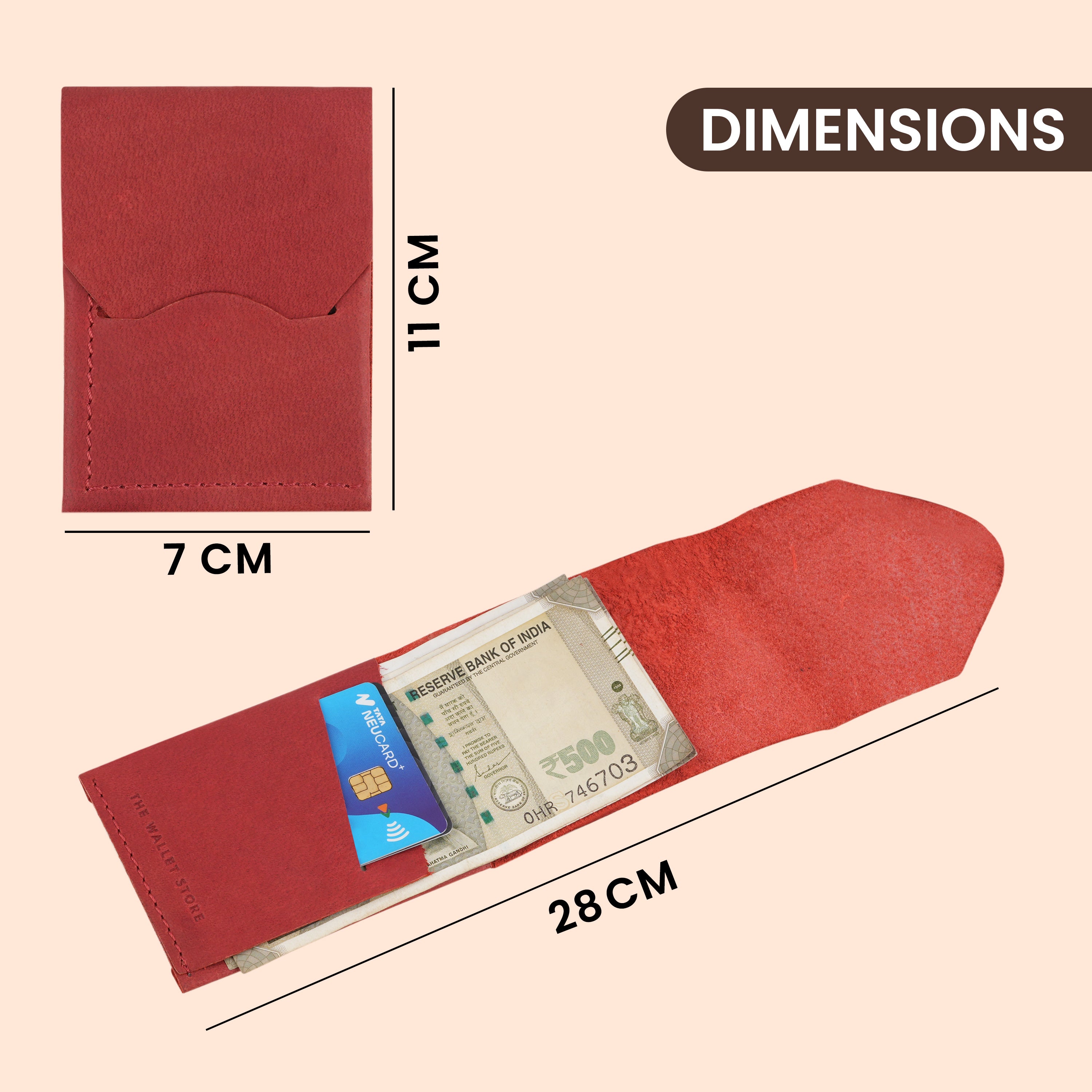 Urban Flip Genuine Leather Wallet - Red