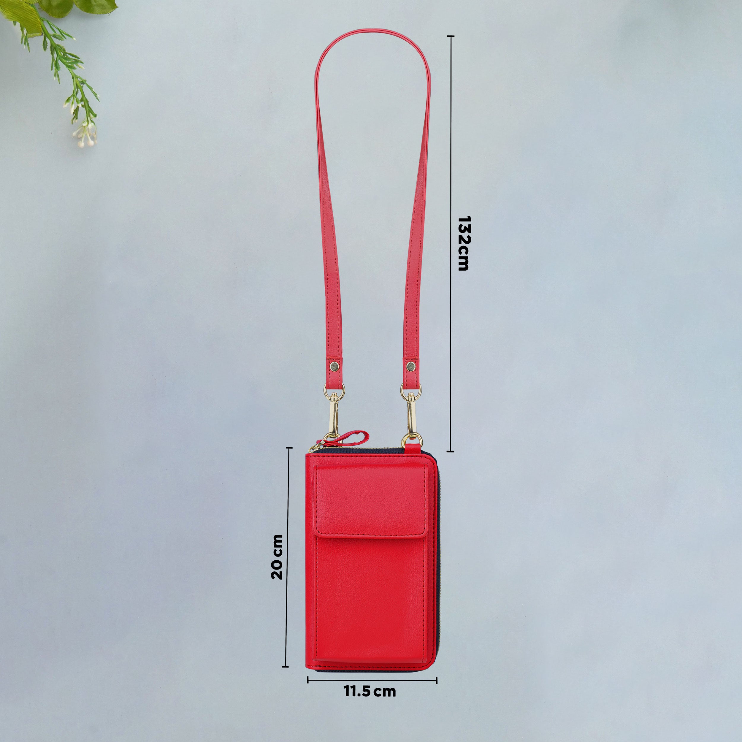 Go Glide Vegan Leather Crossbody Sling Bag - Red
