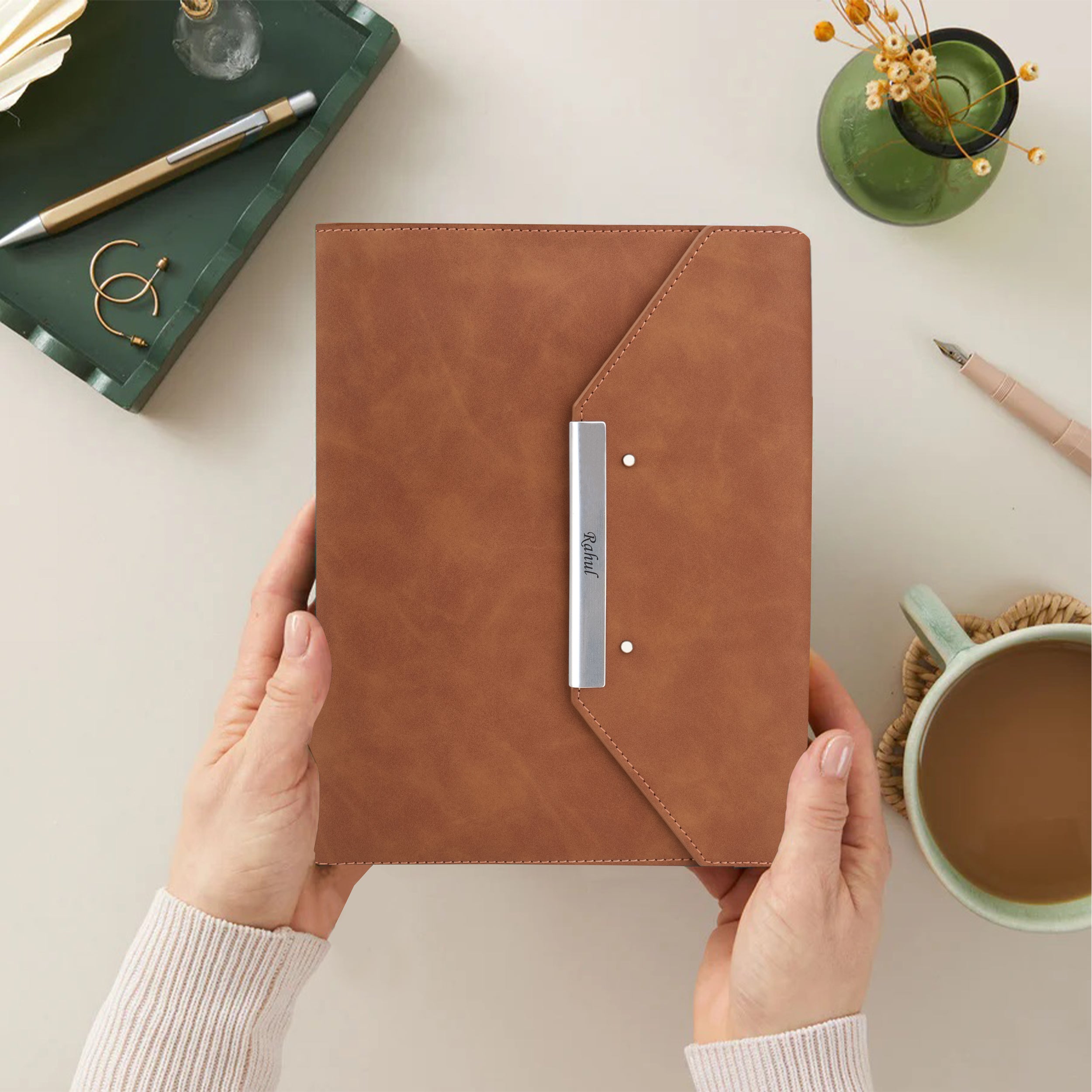 Personalized Persona Suede Leather Diary