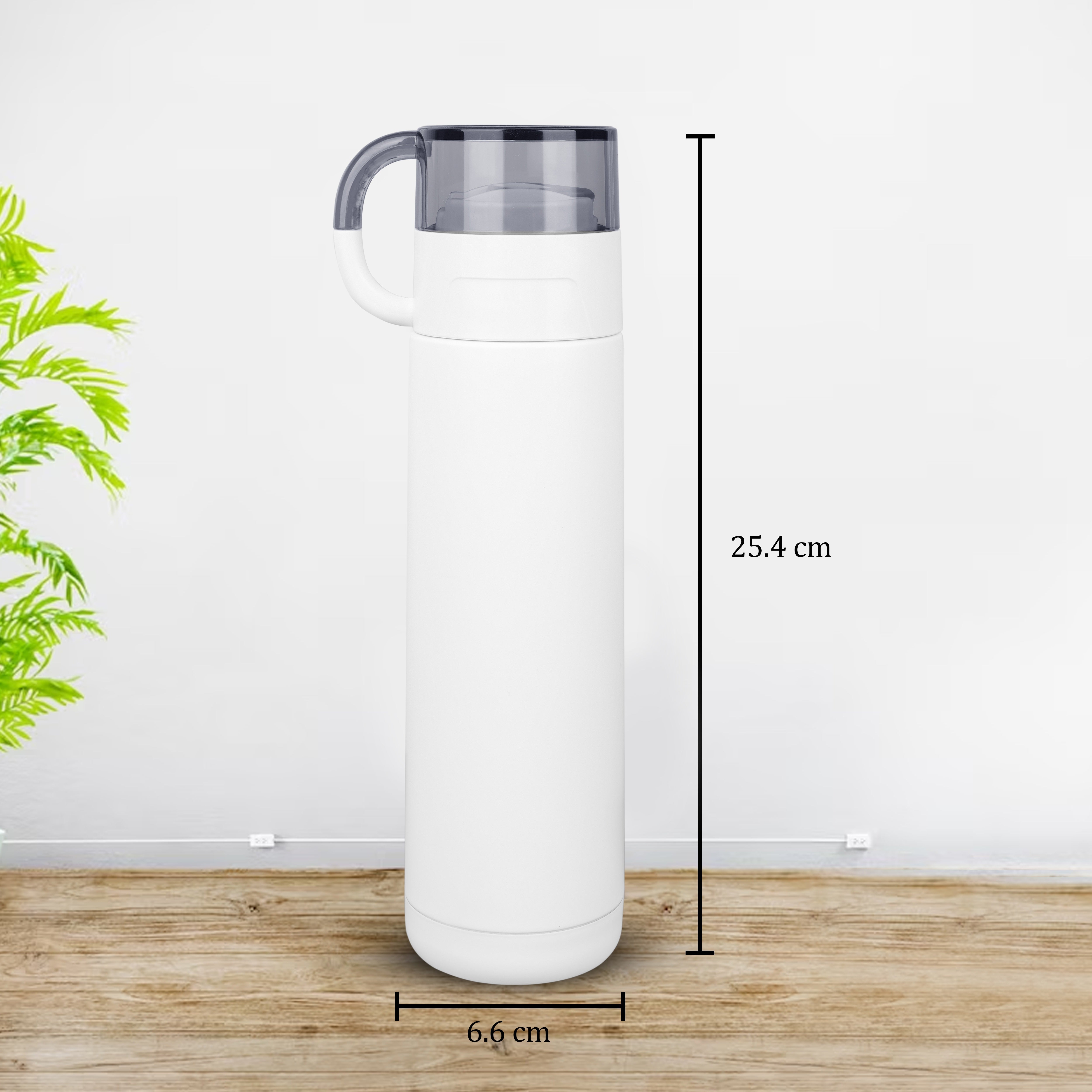 Eleganza Stainless Steel Vacuum Insulated Thermos Water Bottle With Cup