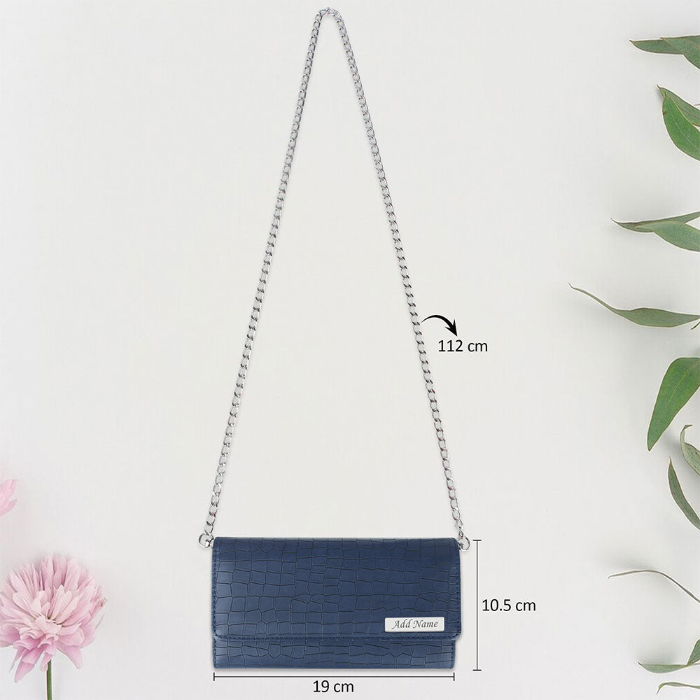 Personalized Croco Design Sling Bag With Name & Message Card