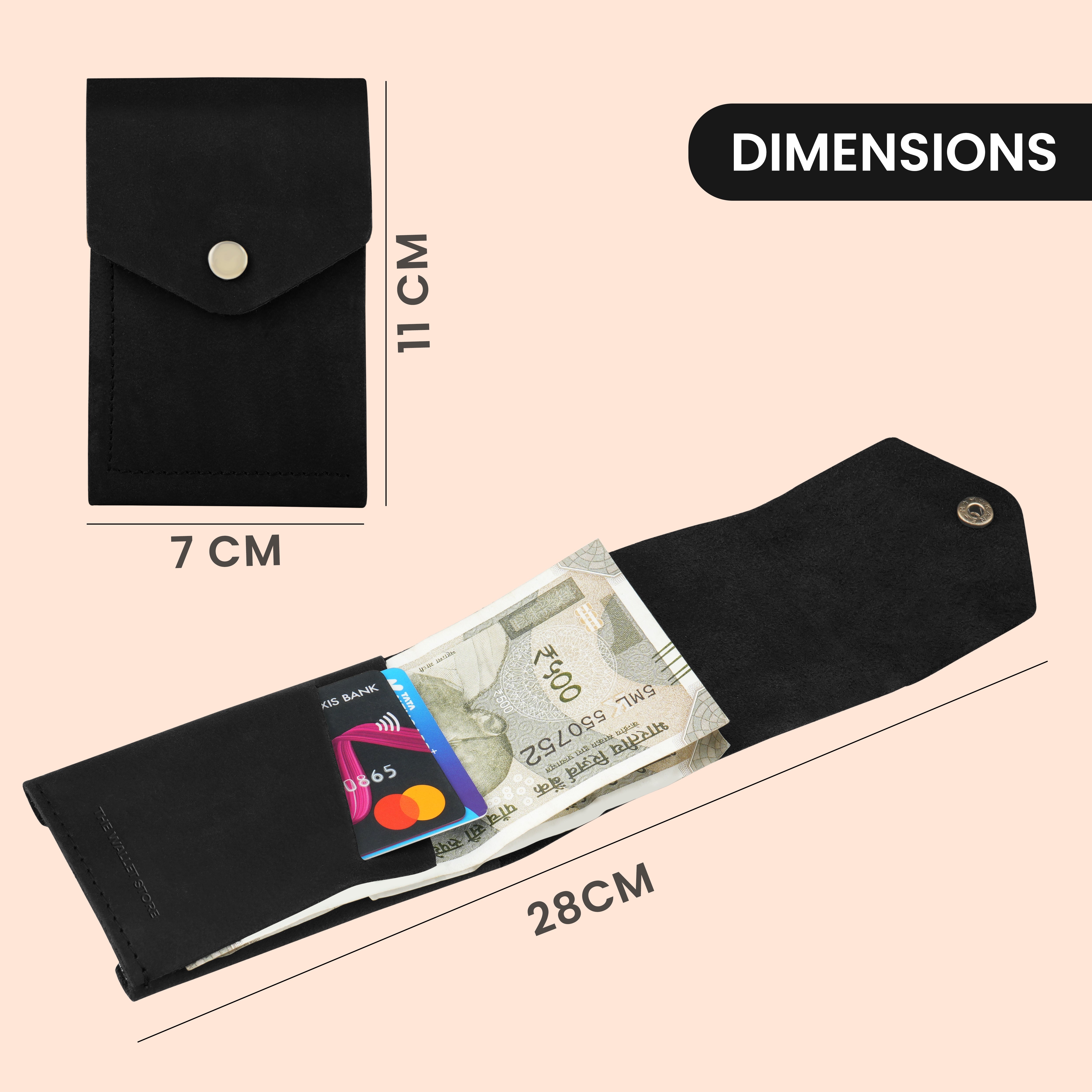 Flip Genuine Leather Wallet - Black