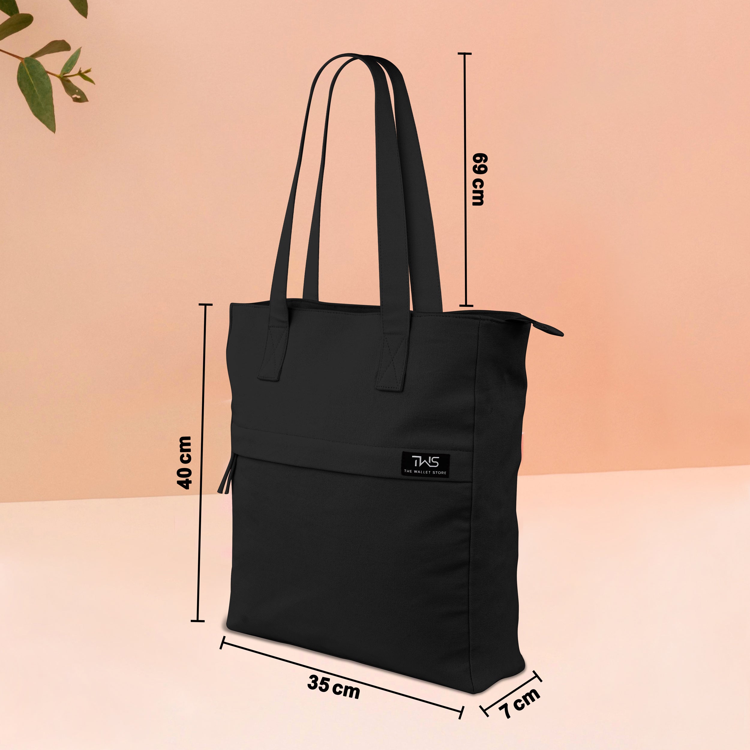 EVERYDAY VIBRANT CANVAS TOTE BAG - BLACK