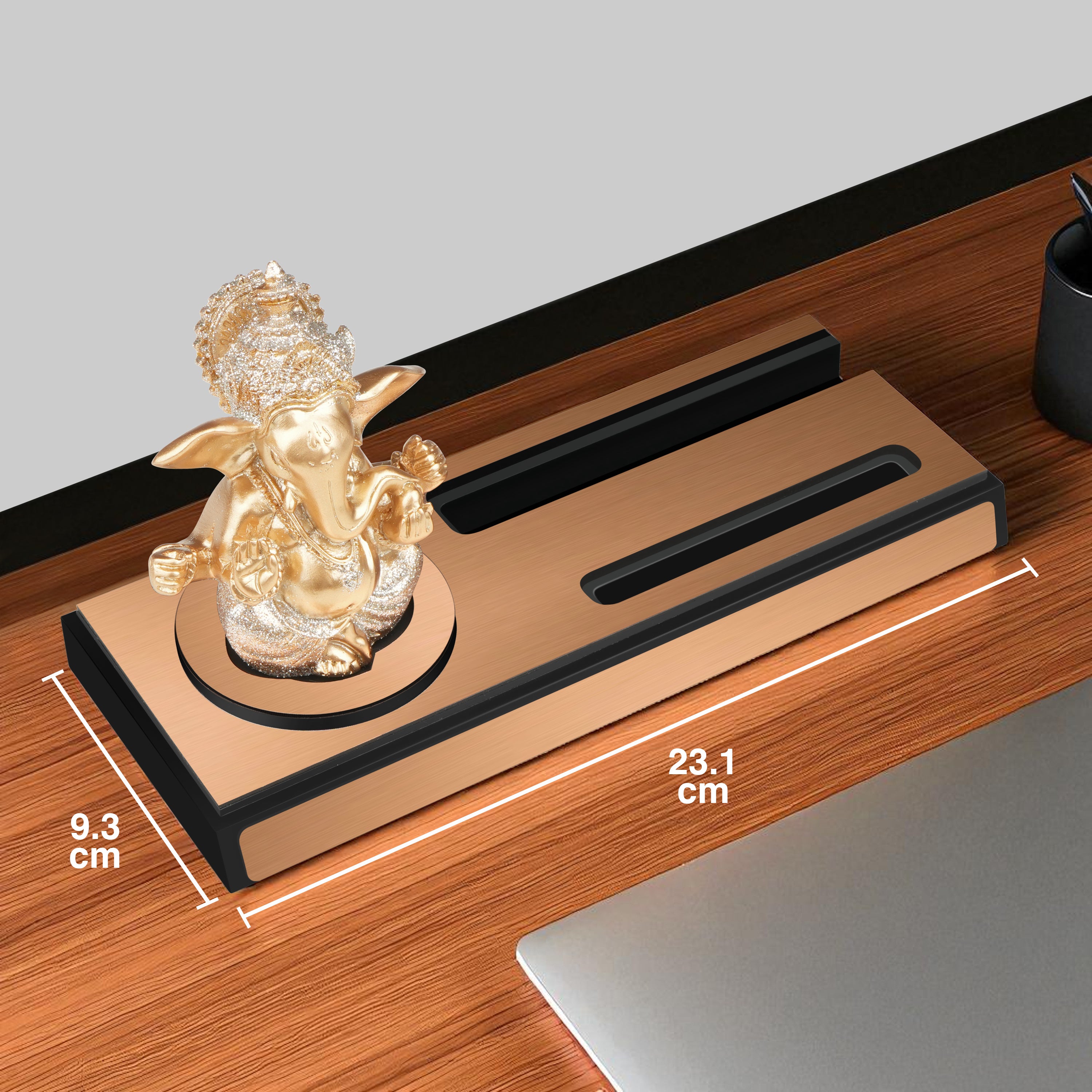 Grace & Glory Lord Ganesha Desk Organizer with Name Engraving