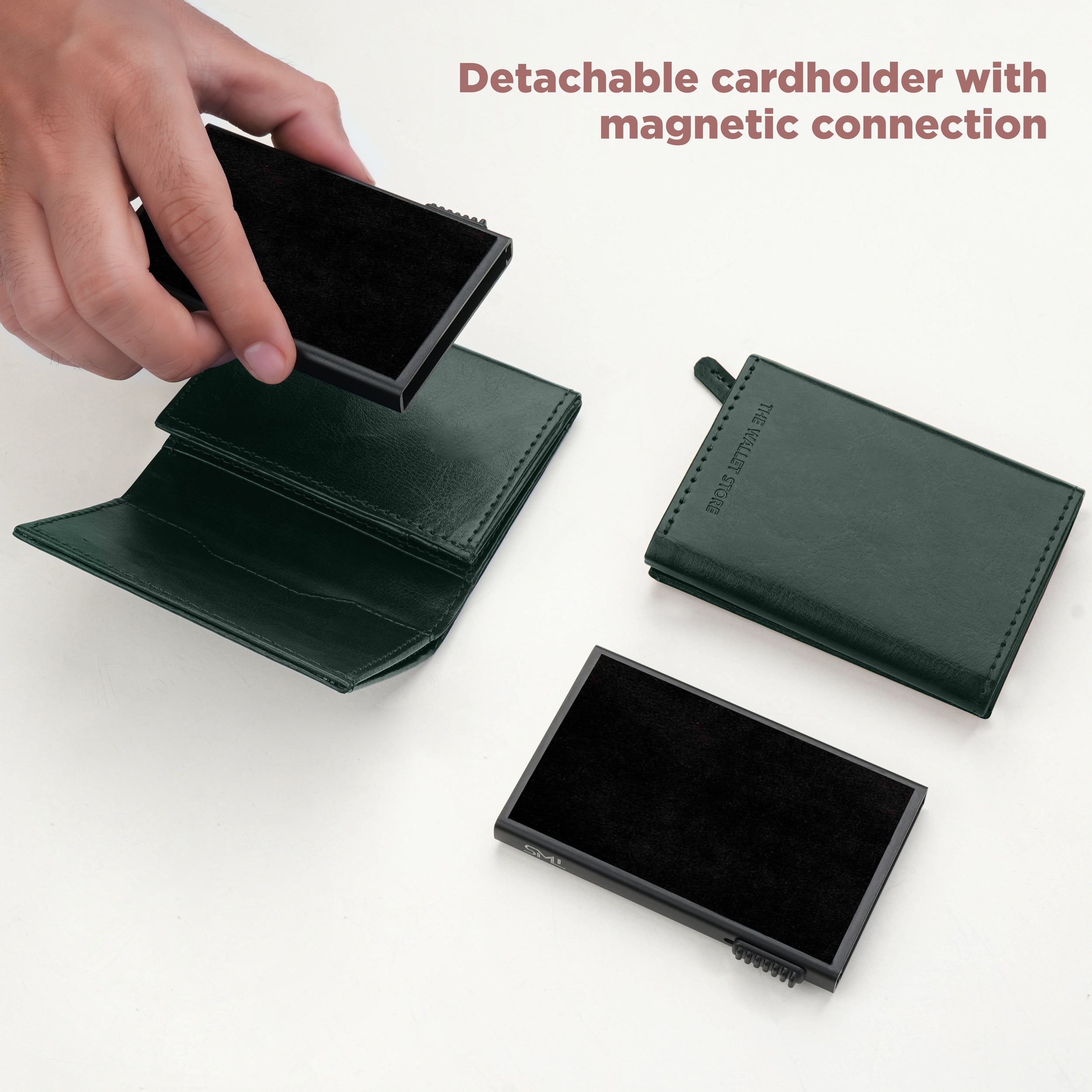 Cipher RFID-Protected Wallet With Detachable Cardholder - Green