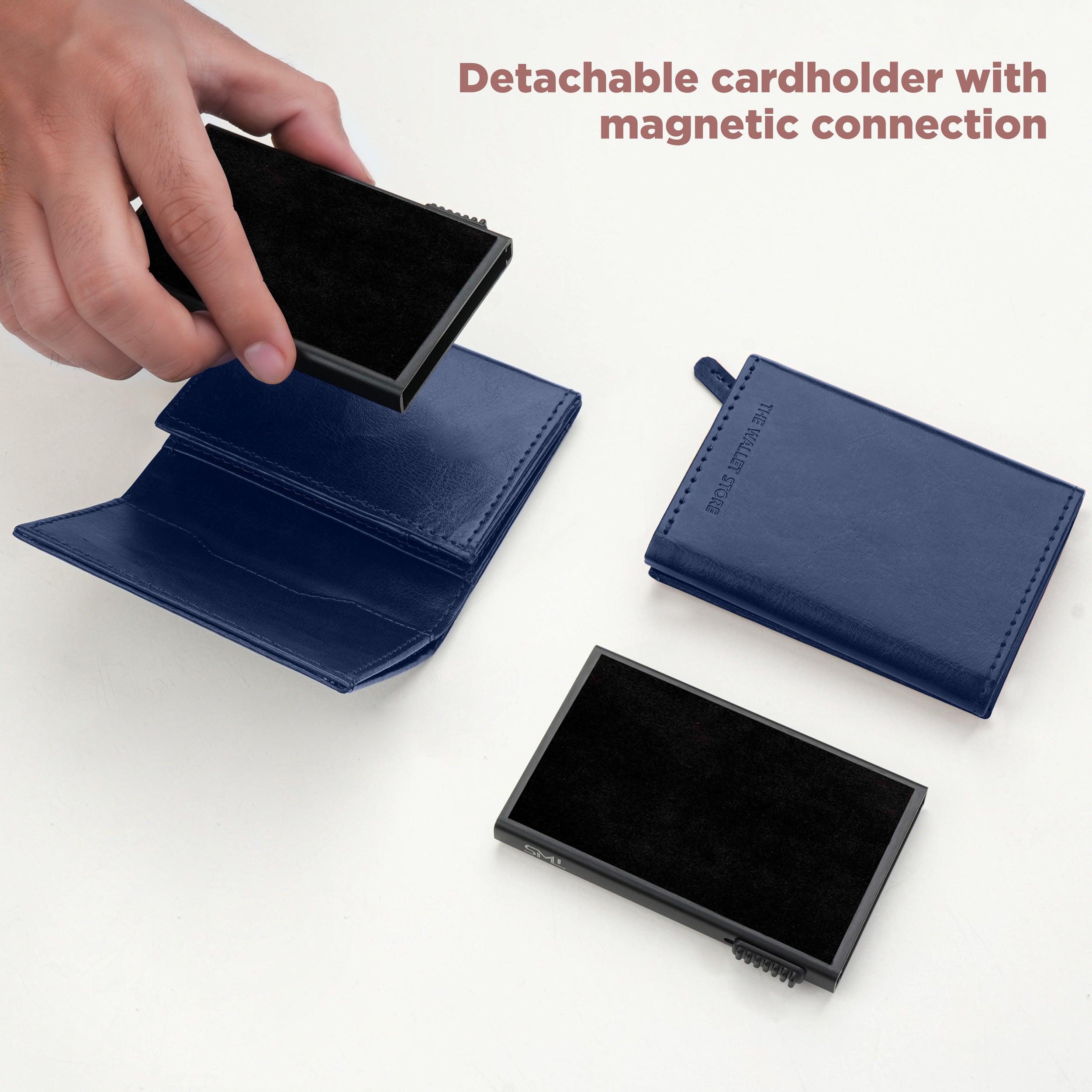 Cipher RFID-Protected Wallet With Detachable Cardholder - Blue