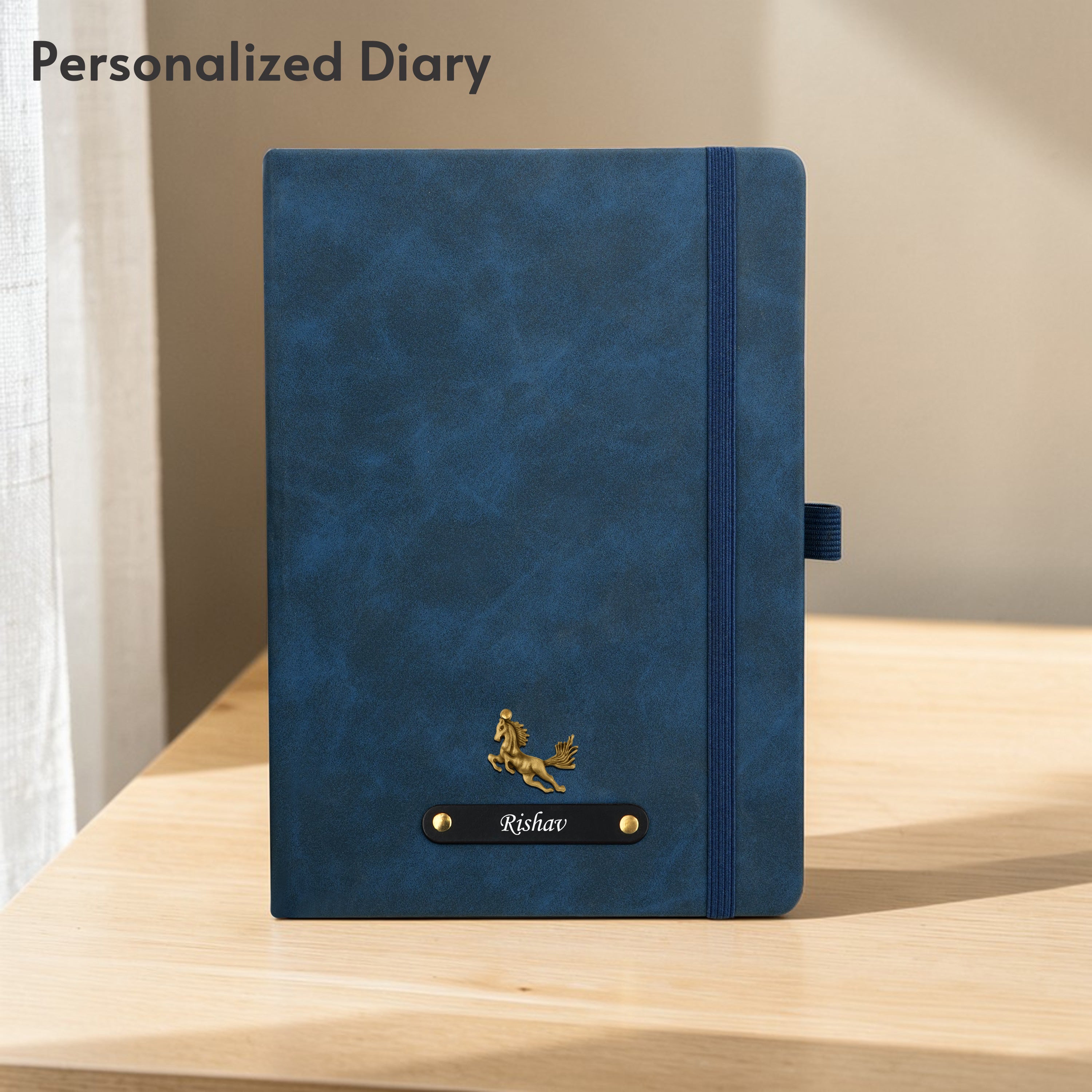 Personalized Inkspire Diary With Name & Charm - Dark Blue