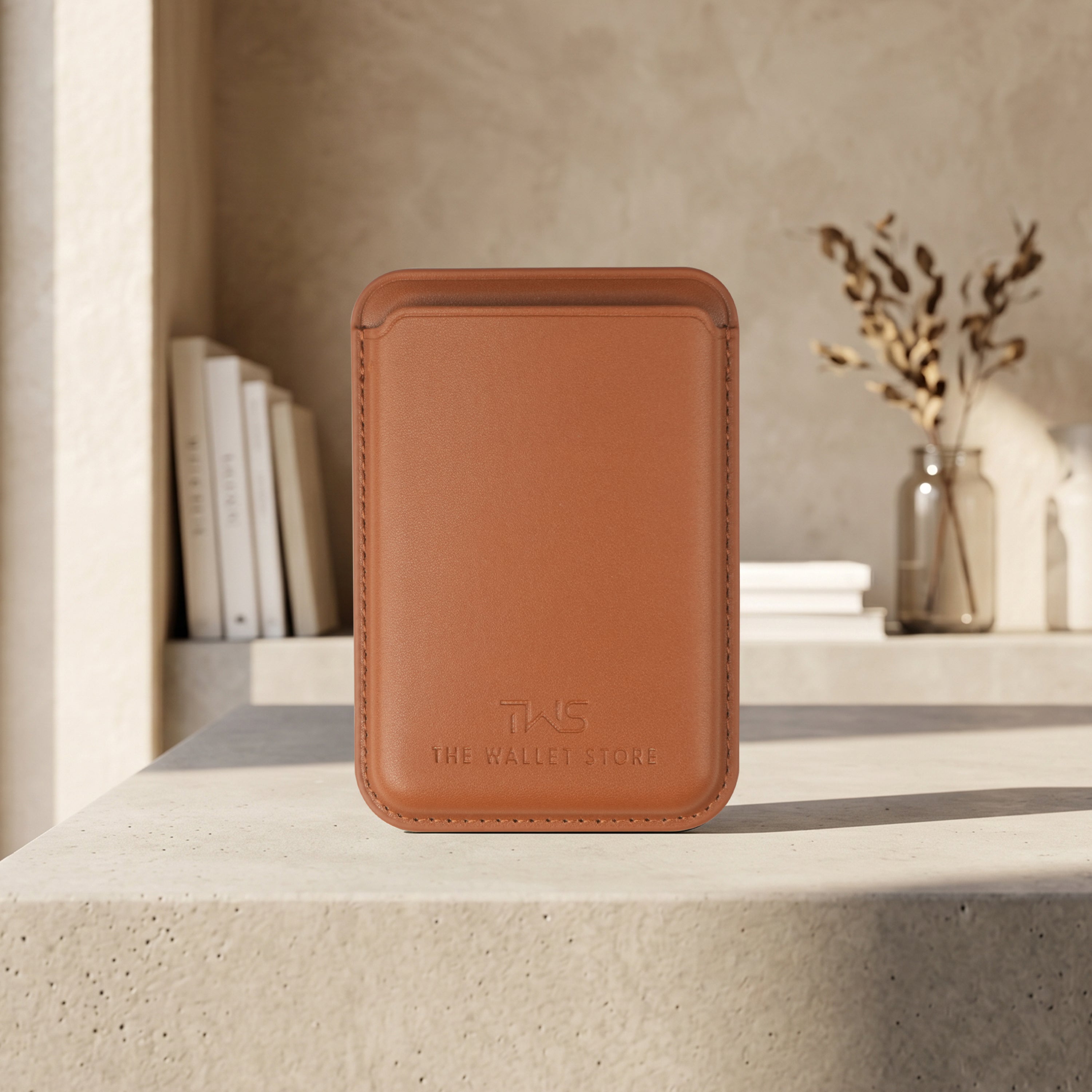 Atom MagSafe Leather Cardholder - Tan