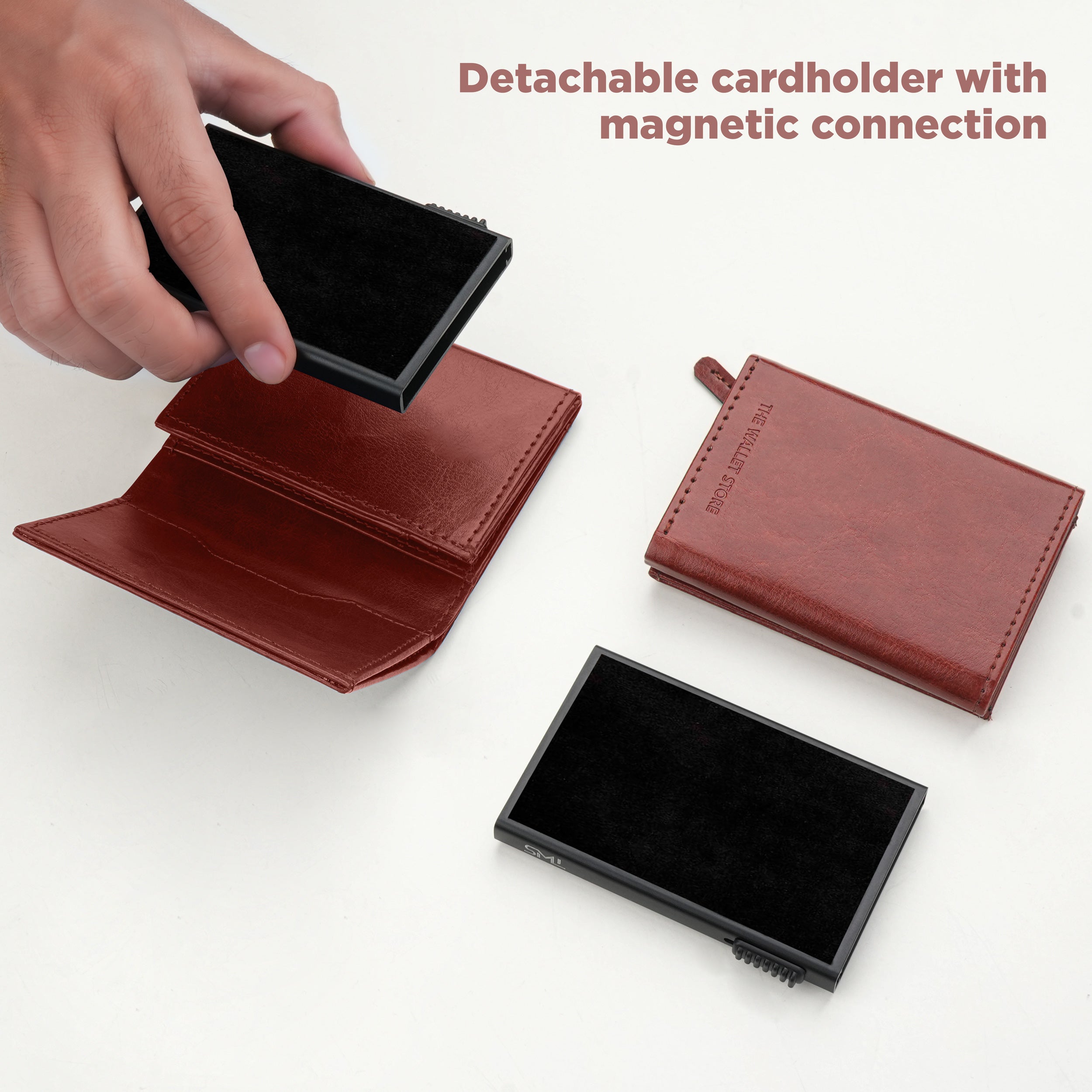 Cipher RFID-Protected Wallet With Detachable Cardholder - Tan