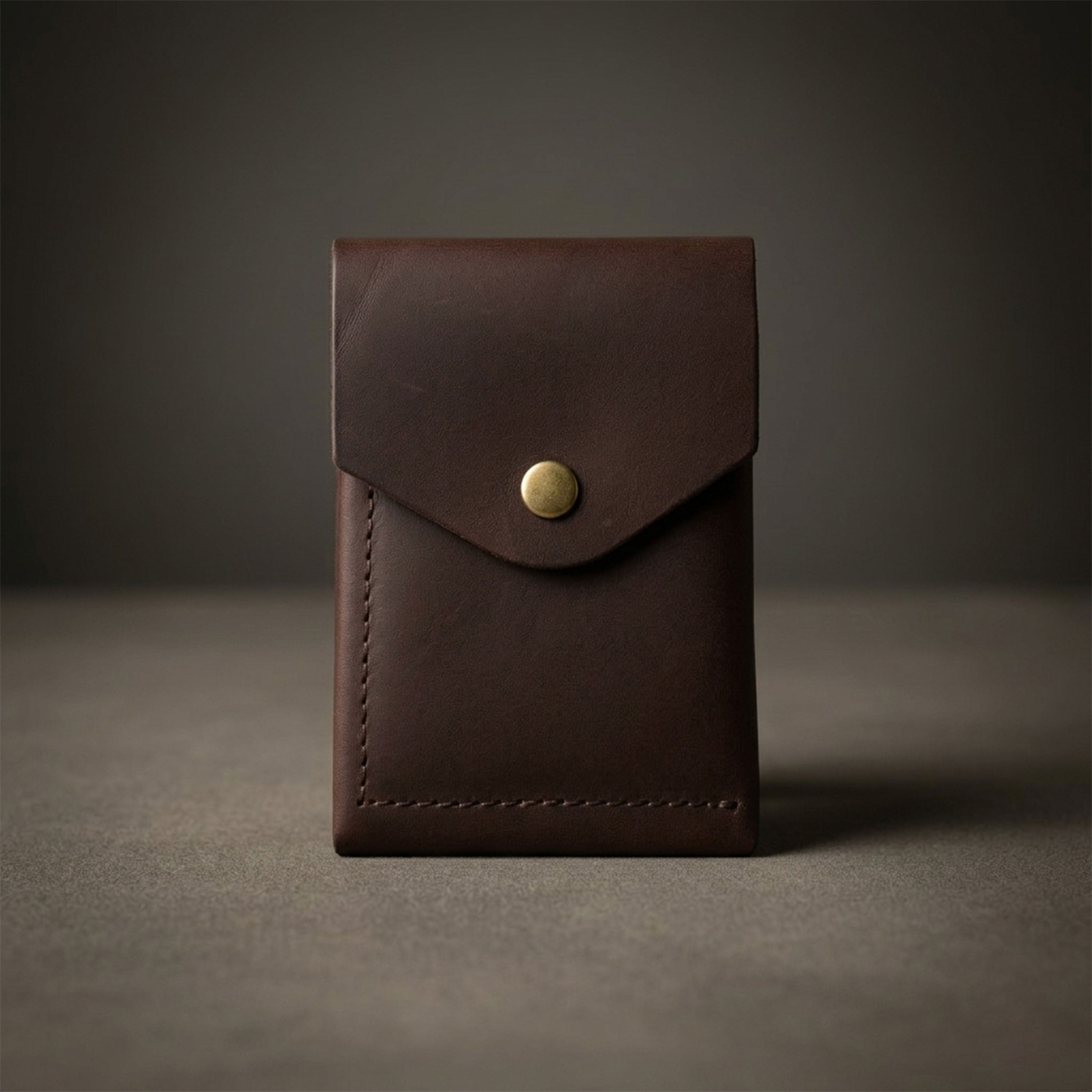 Flip Genuine Leather Wallet - Dark Brown