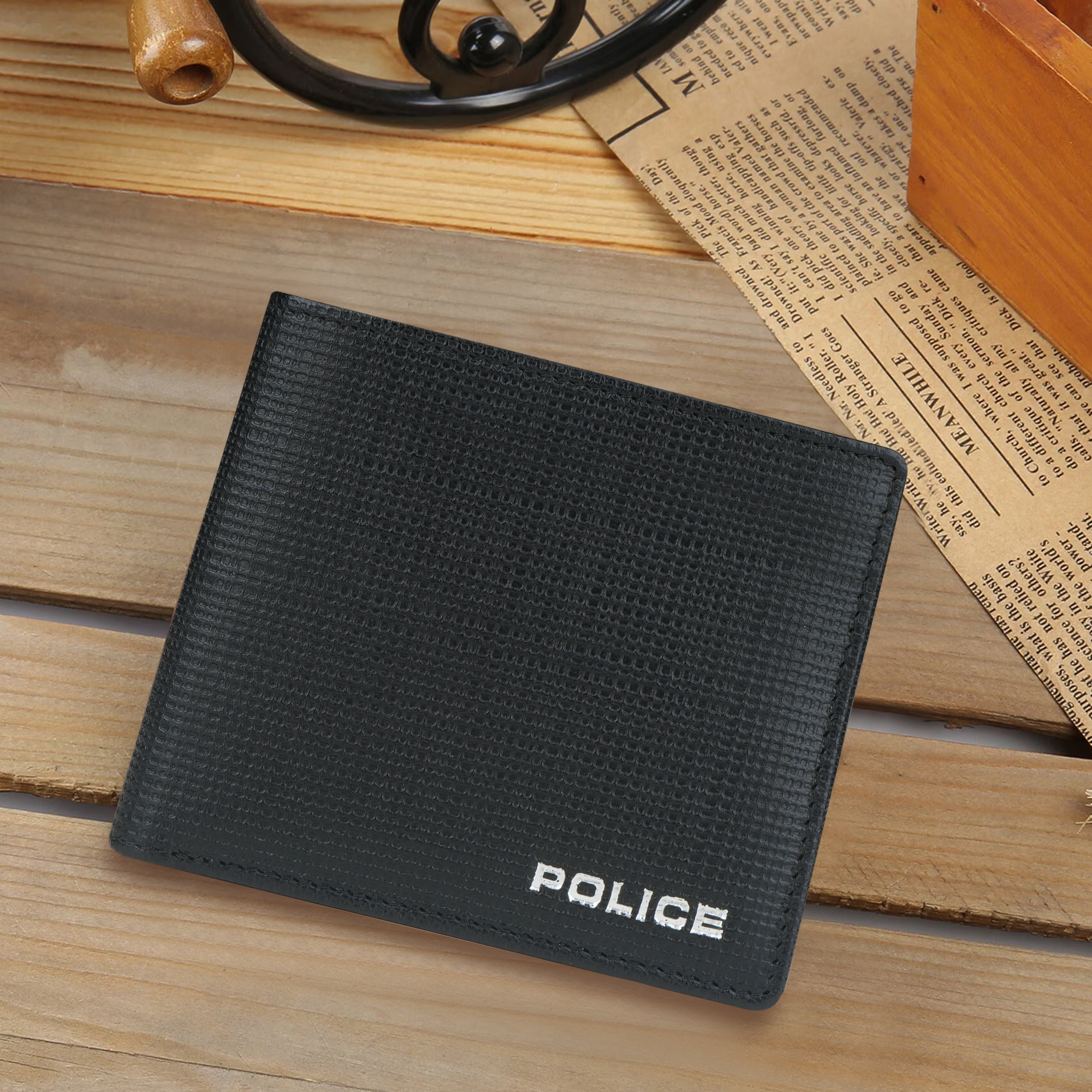 Police Drick Slim Bi-Fold Leather Wallet