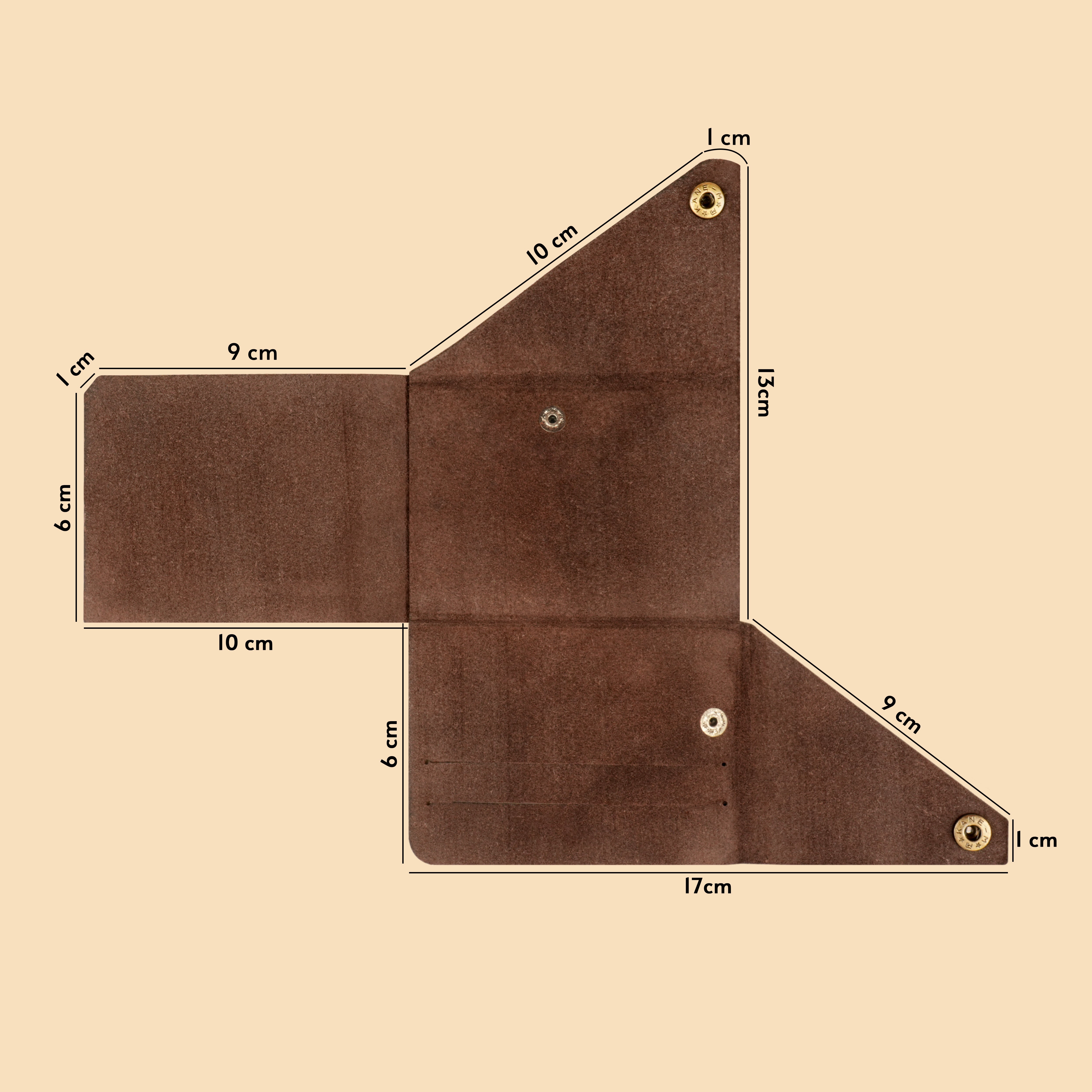 DIY Envelope Genuine Leather Wallet - Brown
