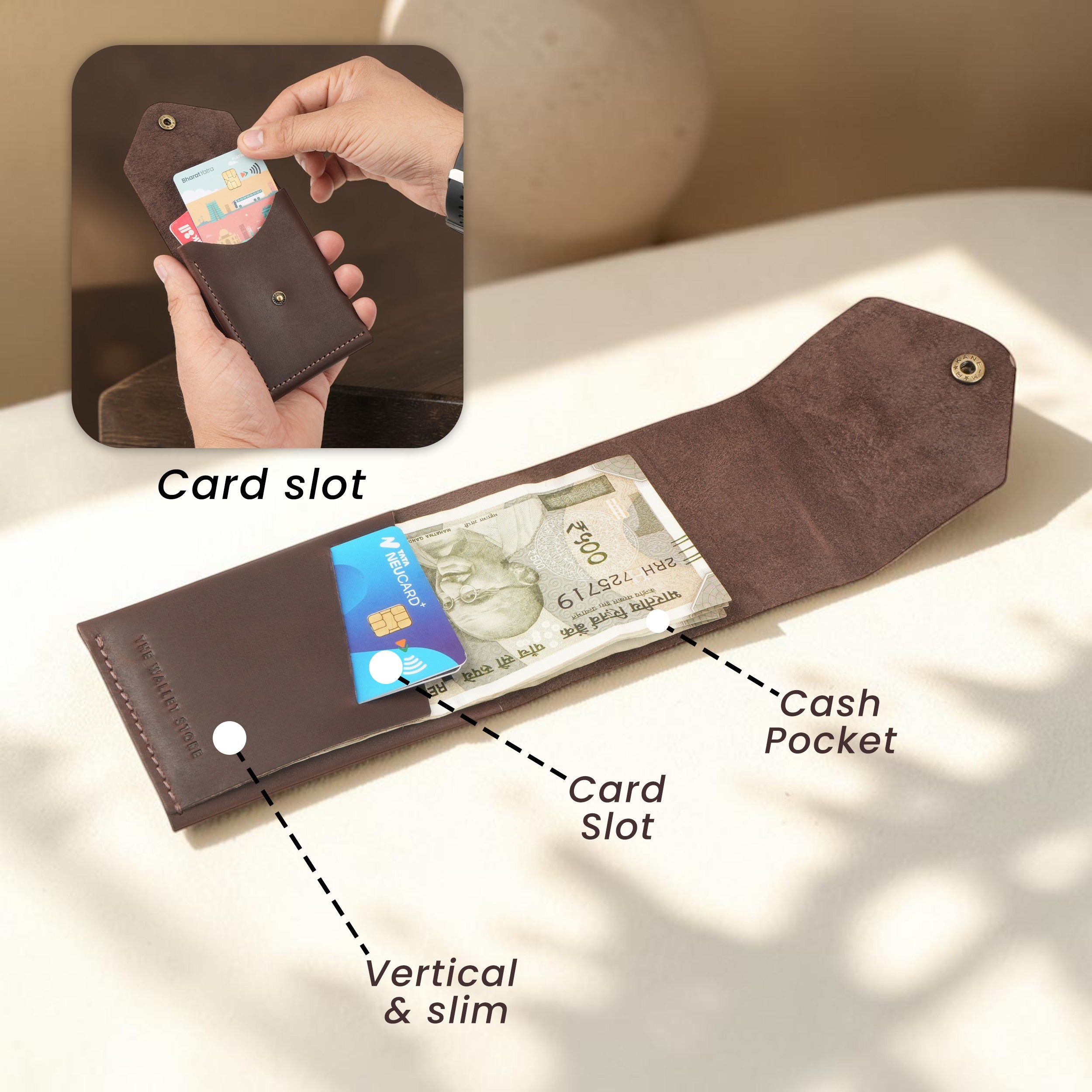 Flip 2.0 Genuine Leather Wallet - Brown
