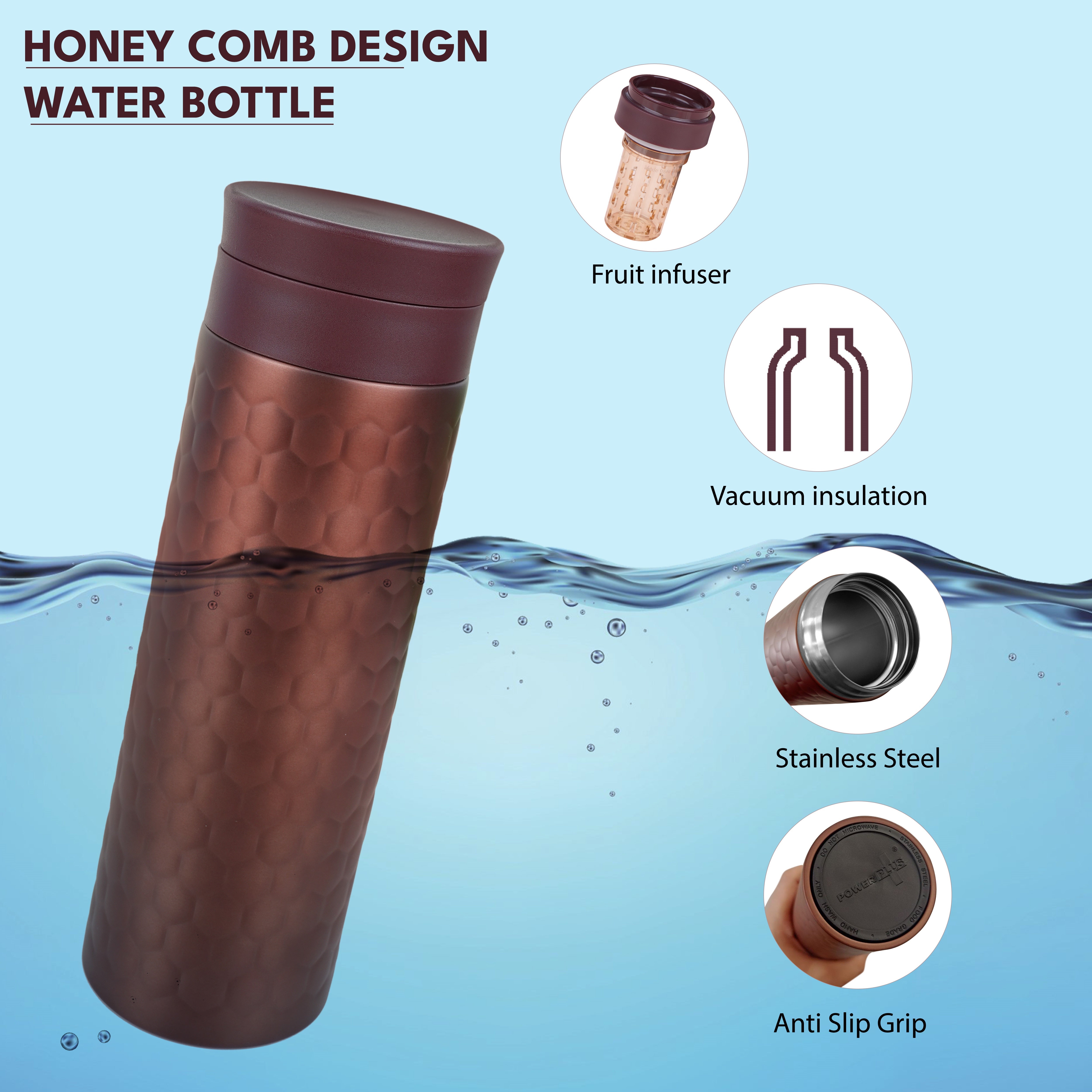 Honeycomb Stainless Steel Vacuum Insulated Infuser Flask